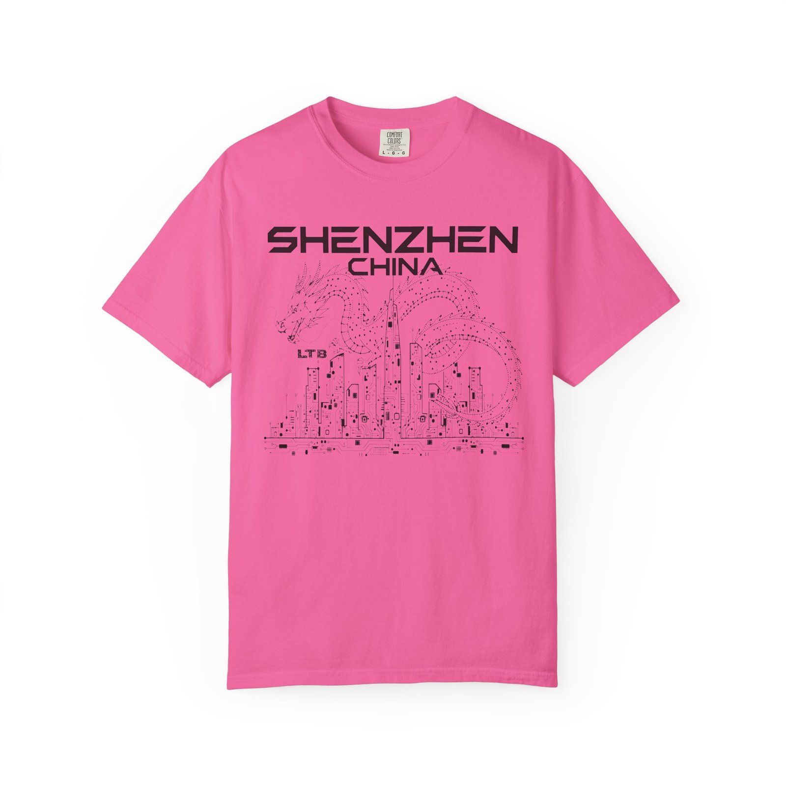 Shenzhen China Double‑Sided T-Shirt | Tech City Skyline Graphic Back Print Tee - Image 14