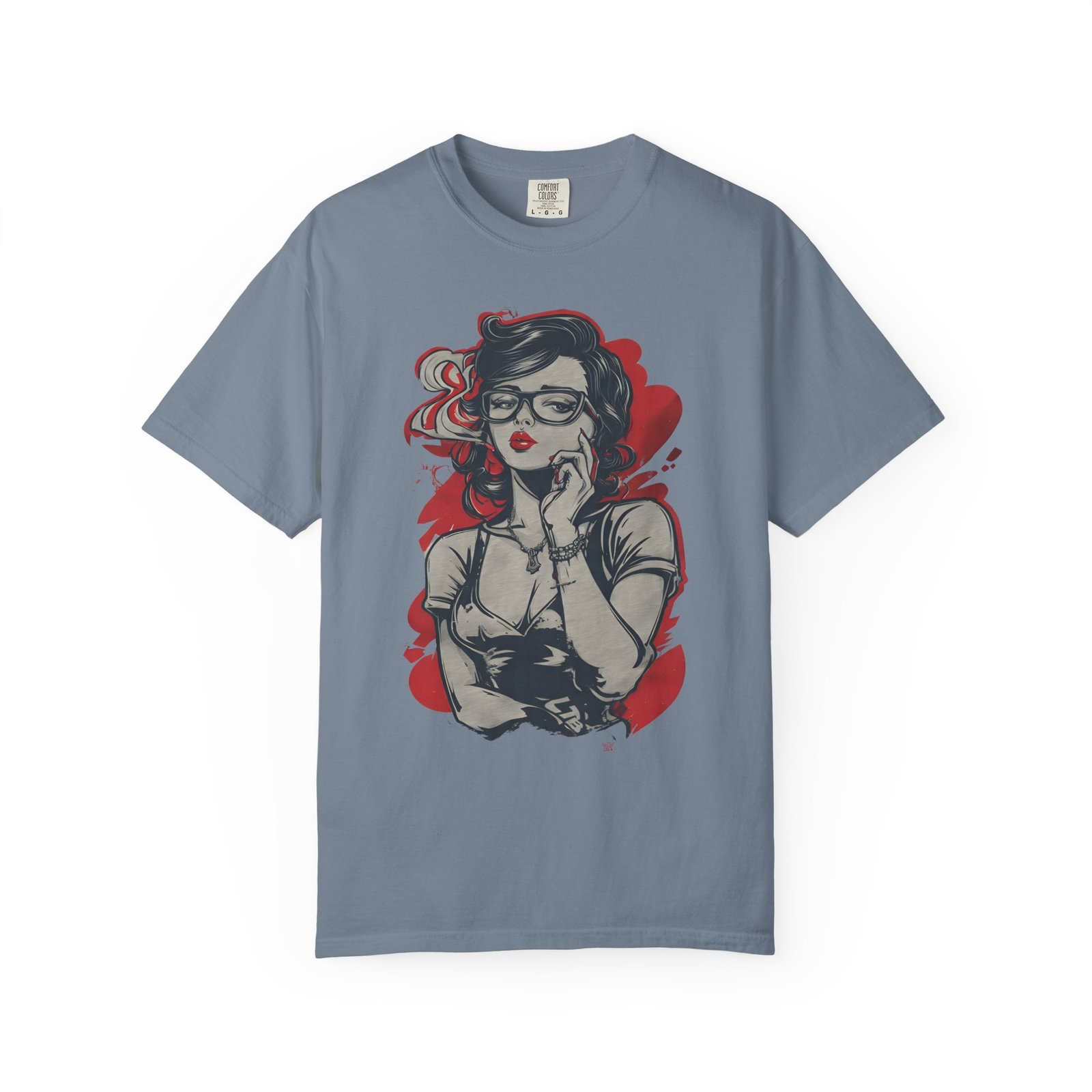 Retro Pinup Girl Graphic T-Shirt | Vintage Glasses Fashion Graphic Tee - Image 9