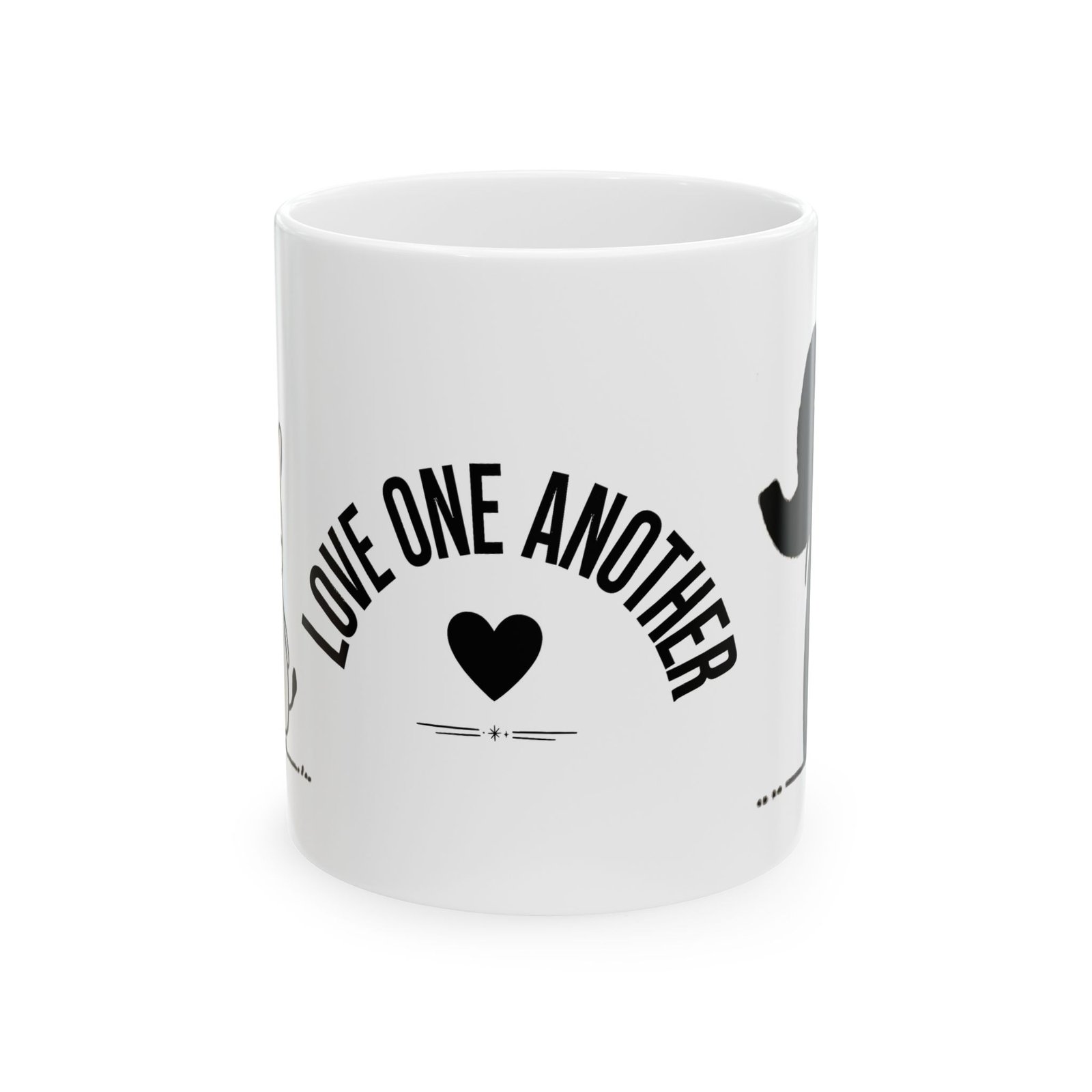 Love One Another Mug | Rabbit & Elephant Ceramic Coffee Mug Gift
