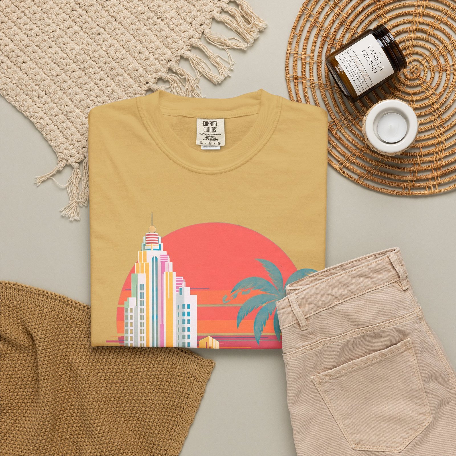 Miami Florida T-Shirt | Vintage Palm Beach Skyline Vacation Streetwear Tee - Image 4