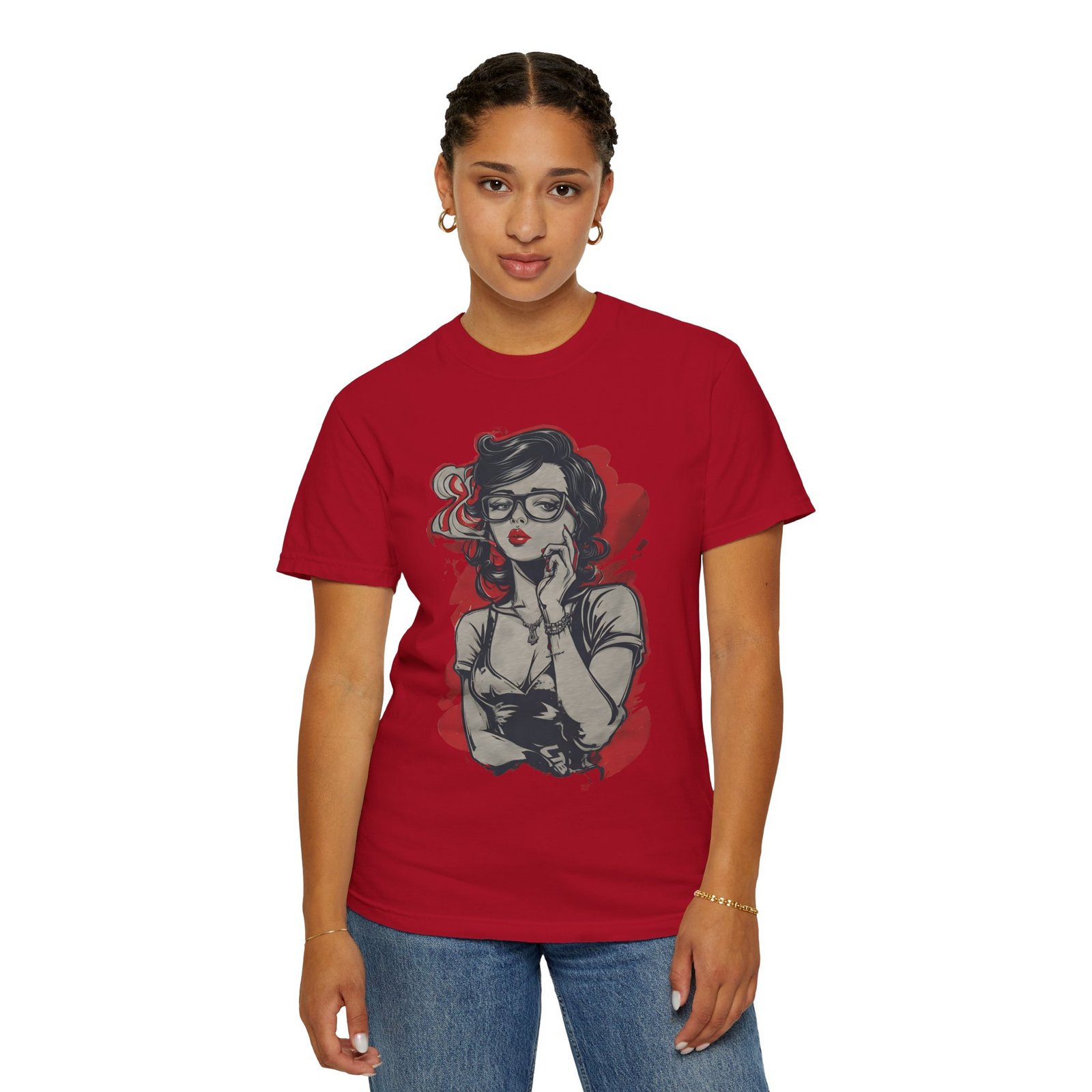 Retro Pinup Girl Graphic T-Shirt | Vintage Glasses Fashion Graphic Tee - Image 17