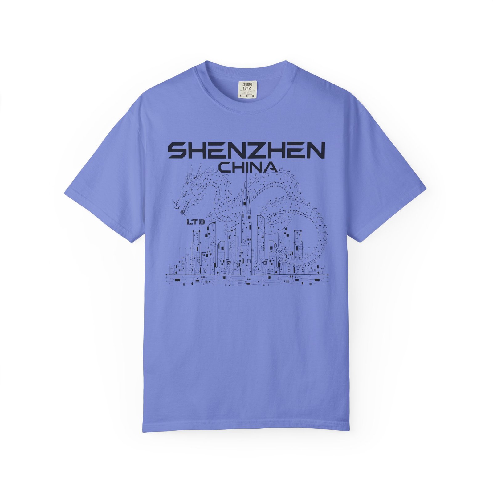 Shenzhen China Double‑Sided T-Shirt | Tech City Skyline Graphic Back Print Tee - Image 10