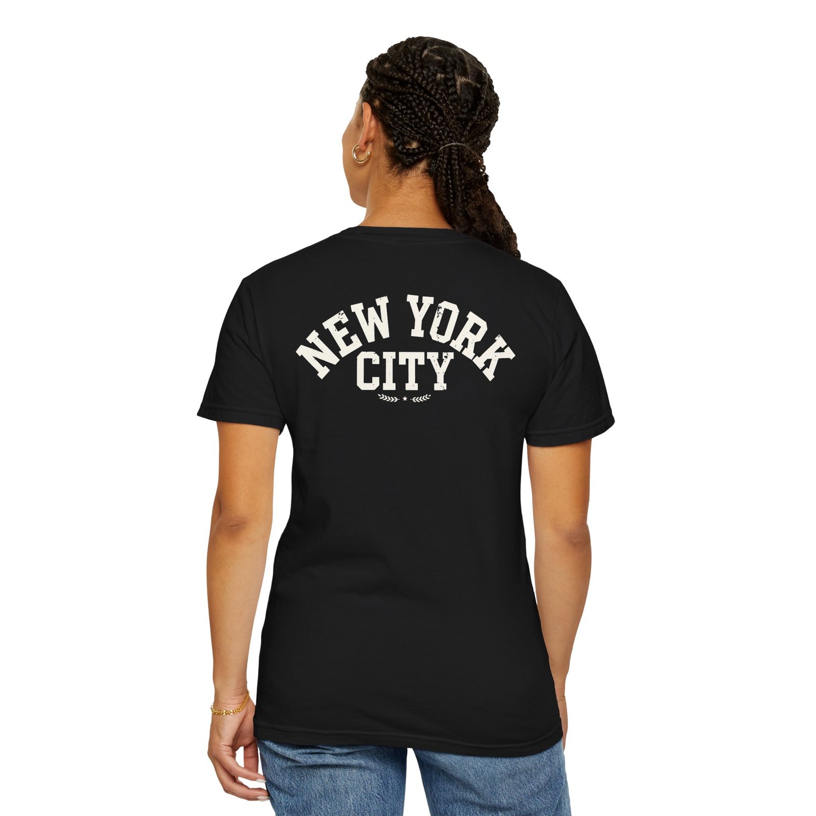 New York City Double Sided T-Shirt | NYC Skyline Statue of Liberty Front & Back Graphic Tee - Image 3