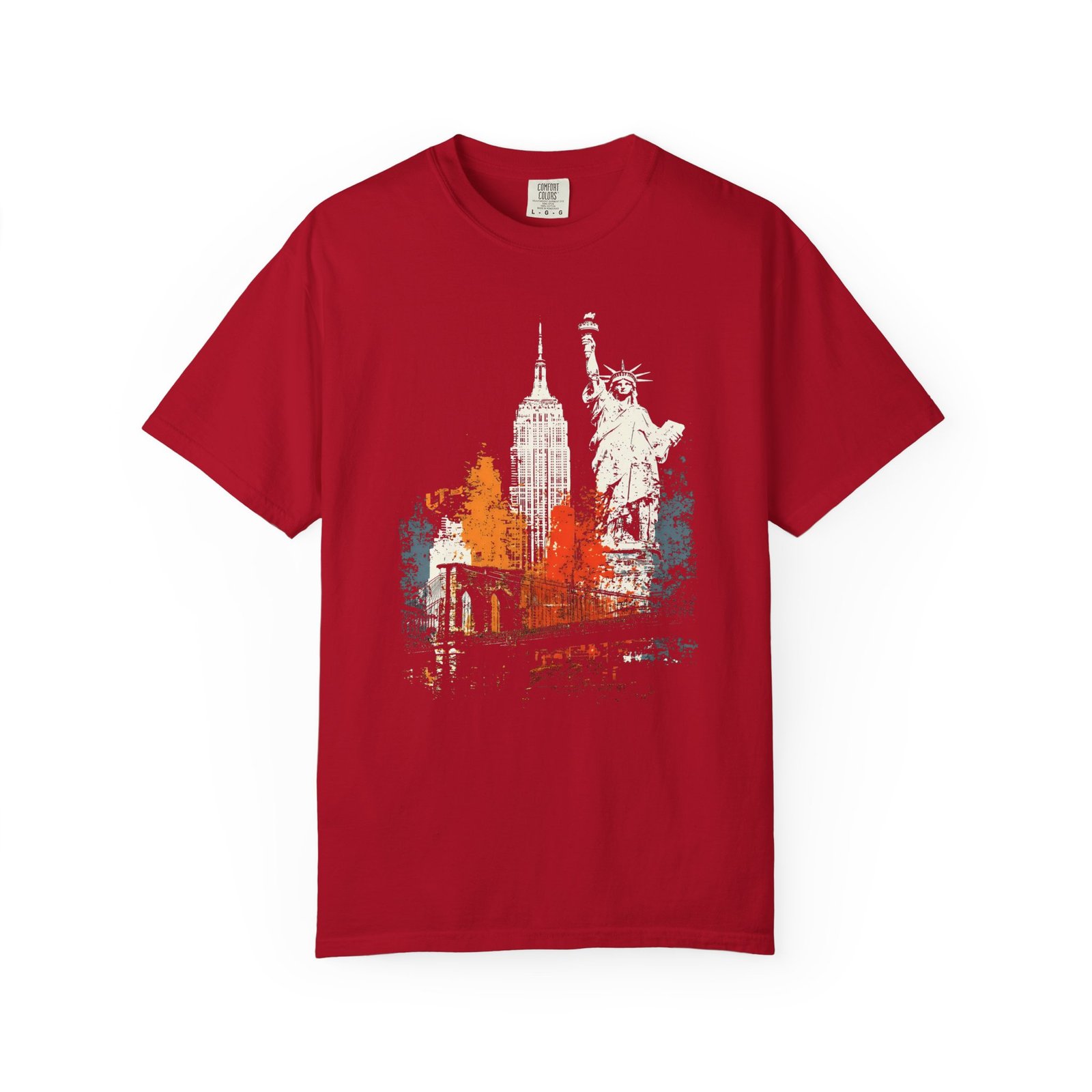 New York City Double Sided T-Shirt | NYC Skyline Statue of Liberty Front & Back Graphic Tee - Image 18