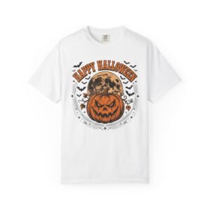 Happy Halloween Pumpkin T-Shirt | Vintage Jack O Lantern Moon Graphic Spooky Season Tee