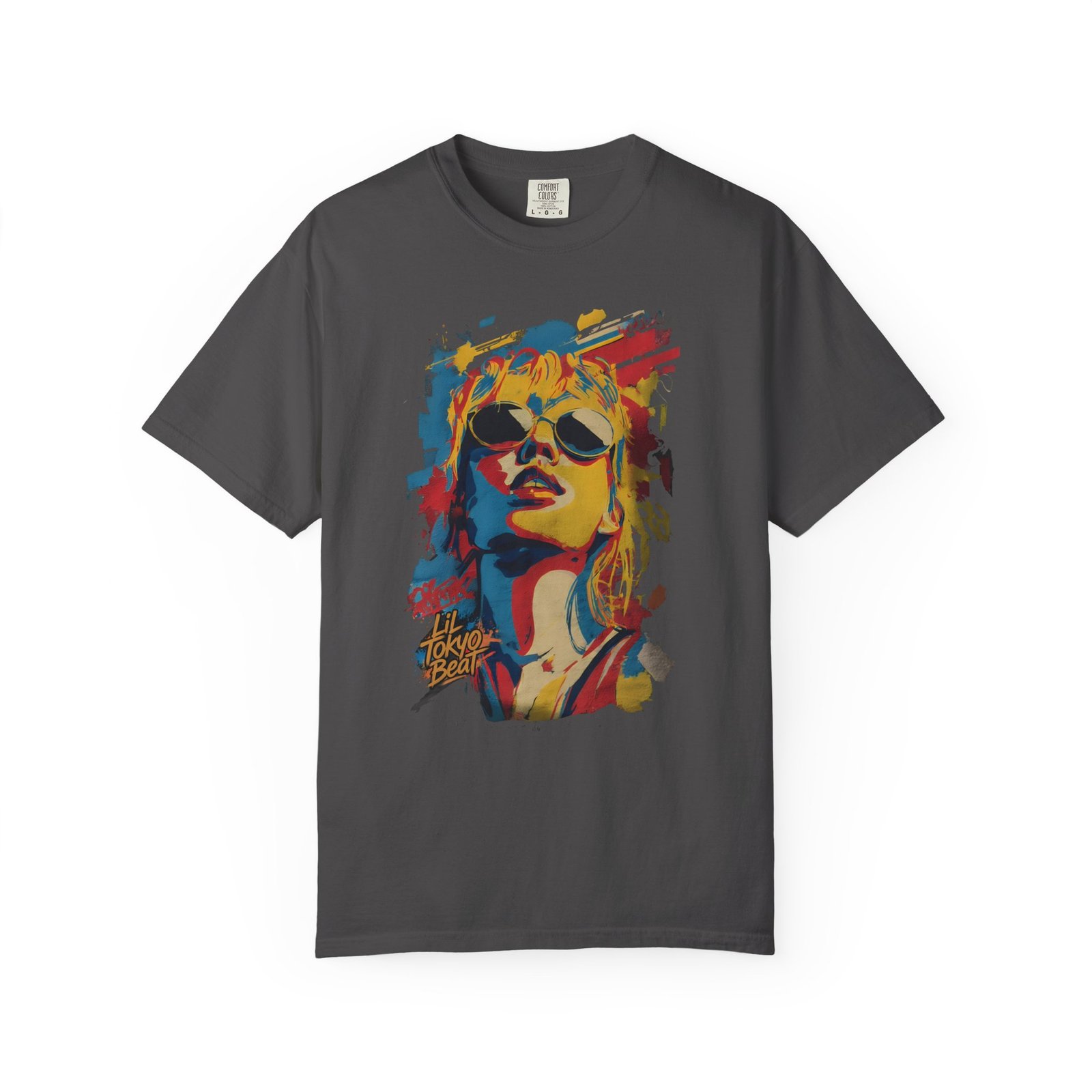 Girl Wearing Sunglasses Portrait T-Shirt | Color Splash Pop Art Graphic Tee - Image 9
