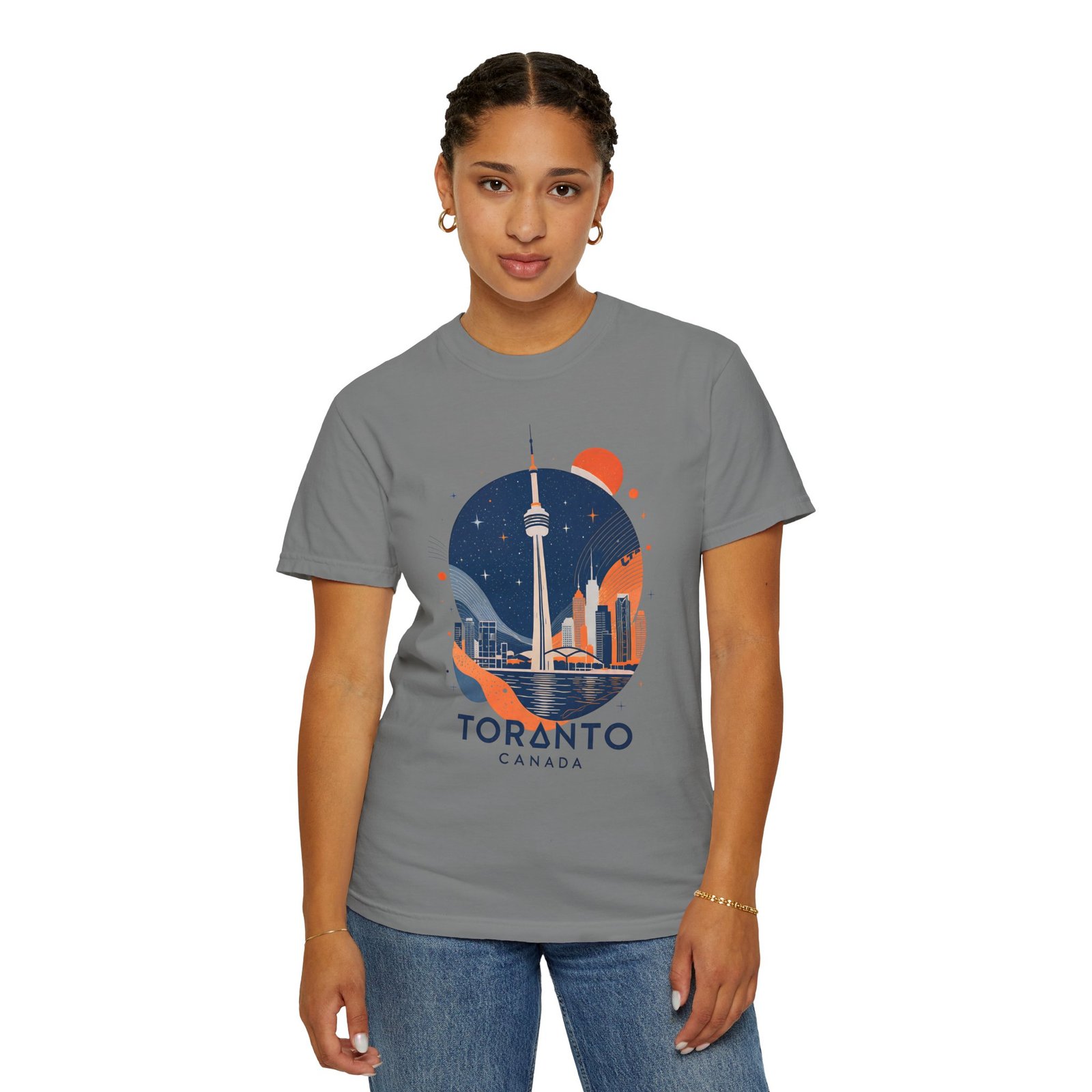 Toronto Canada Nightscape T-Shirt | CN Tower Skyline Graphic Streetwear Tee - Image 6