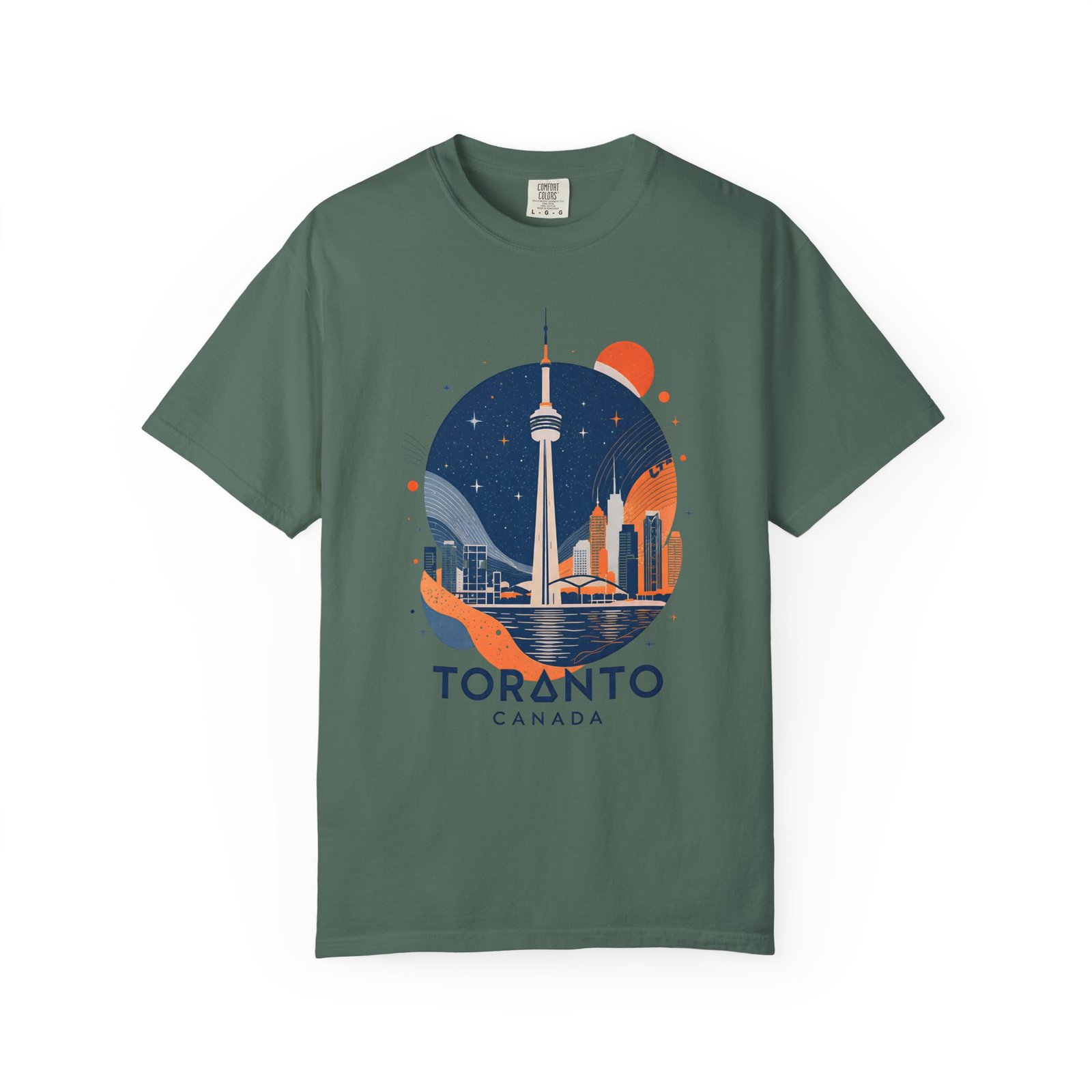 Toronto Canada Nightscape T-Shirt | CN Tower Skyline Graphic Streetwear Tee - Image 9