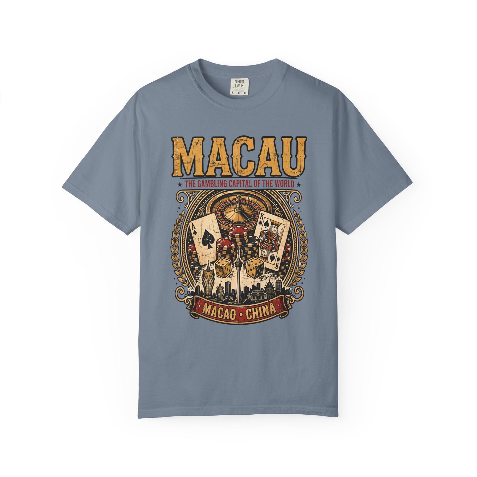 Macau China Vintage T-Shirt | Casino Capital of the World Graphic Tee - Image 12