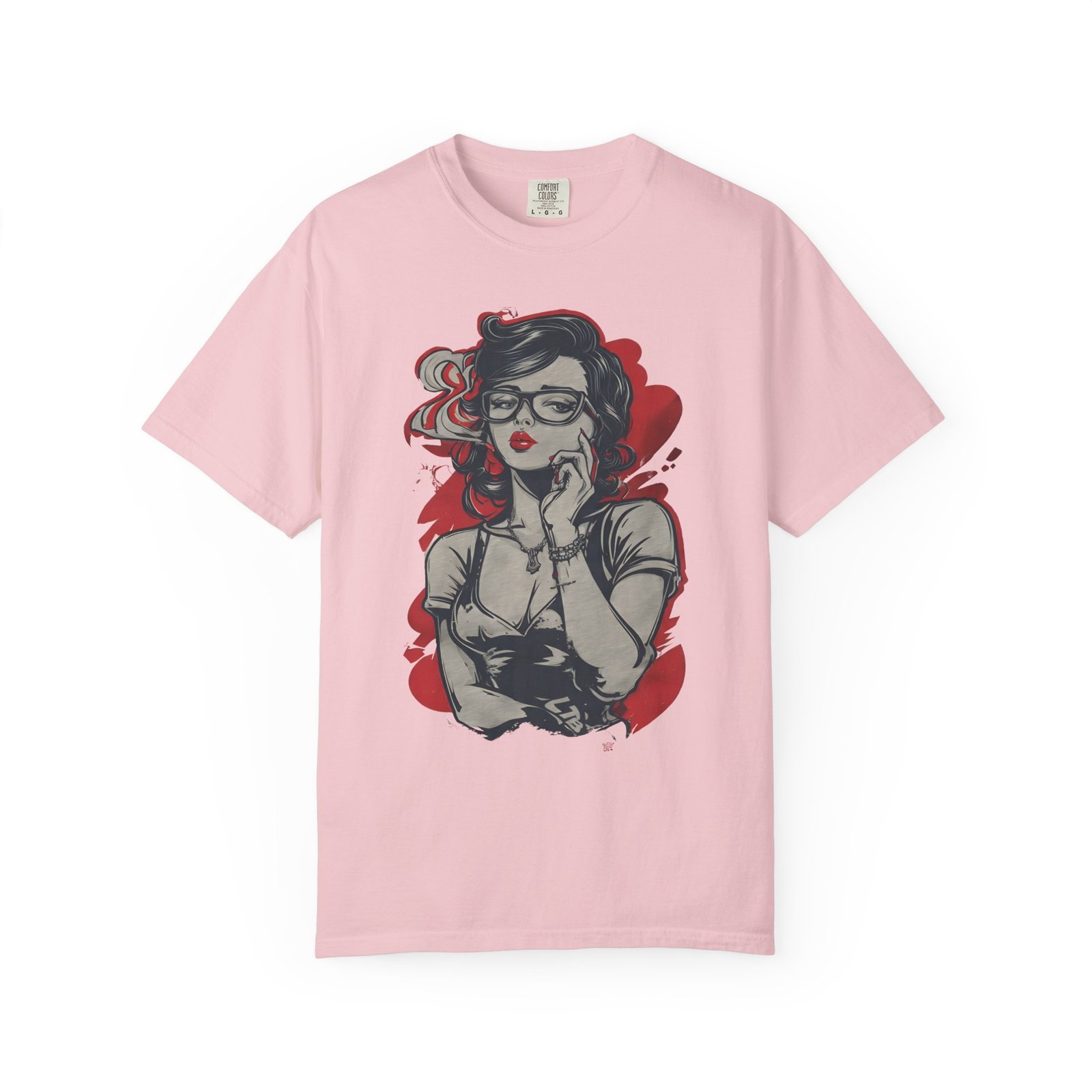 Retro Pinup Girl Graphic T-Shirt | Vintage Glasses Fashion Graphic Tee - Image 13