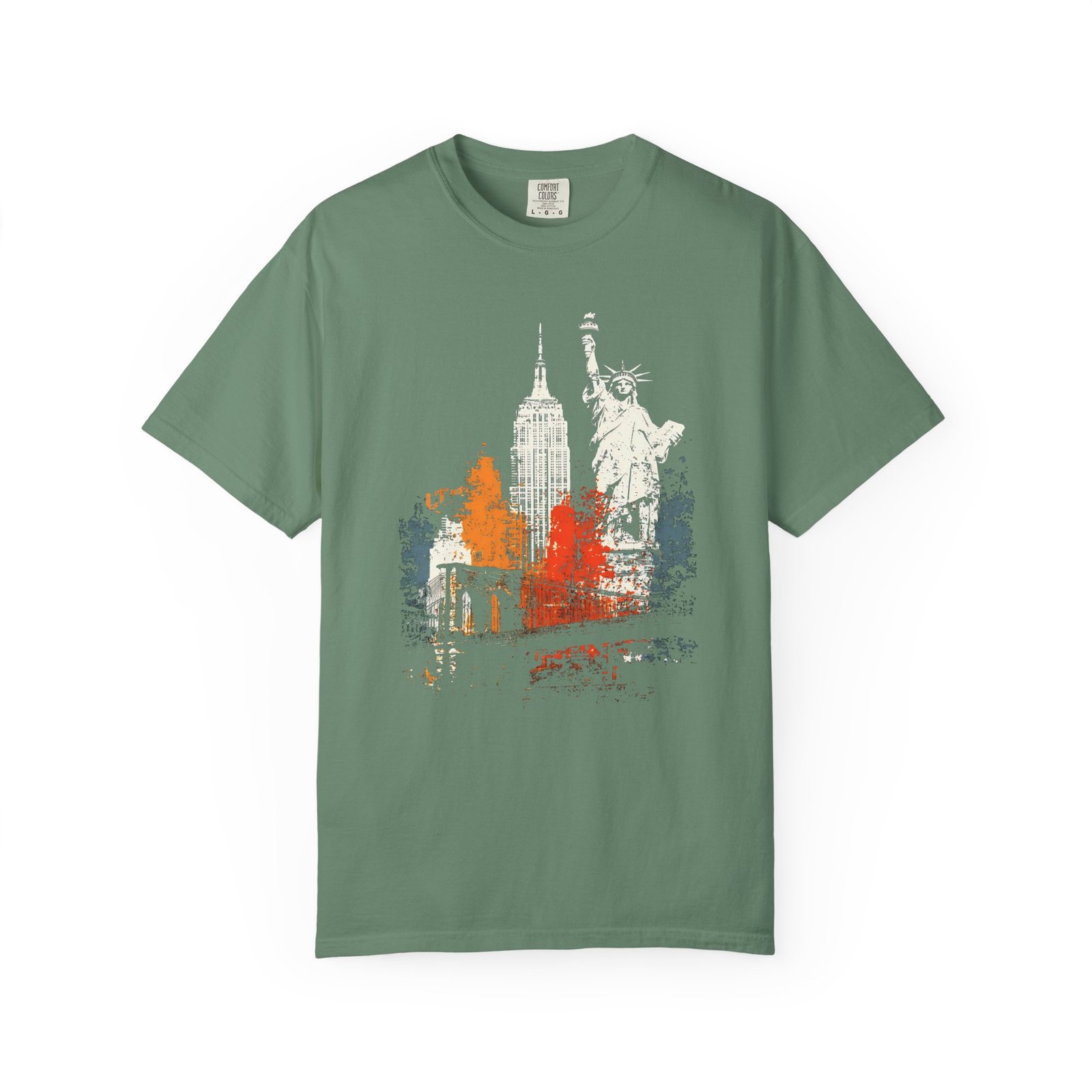 New York City Double Sided T-Shirt | NYC Skyline Statue of Liberty Front & Back Graphic Tee - Image 6