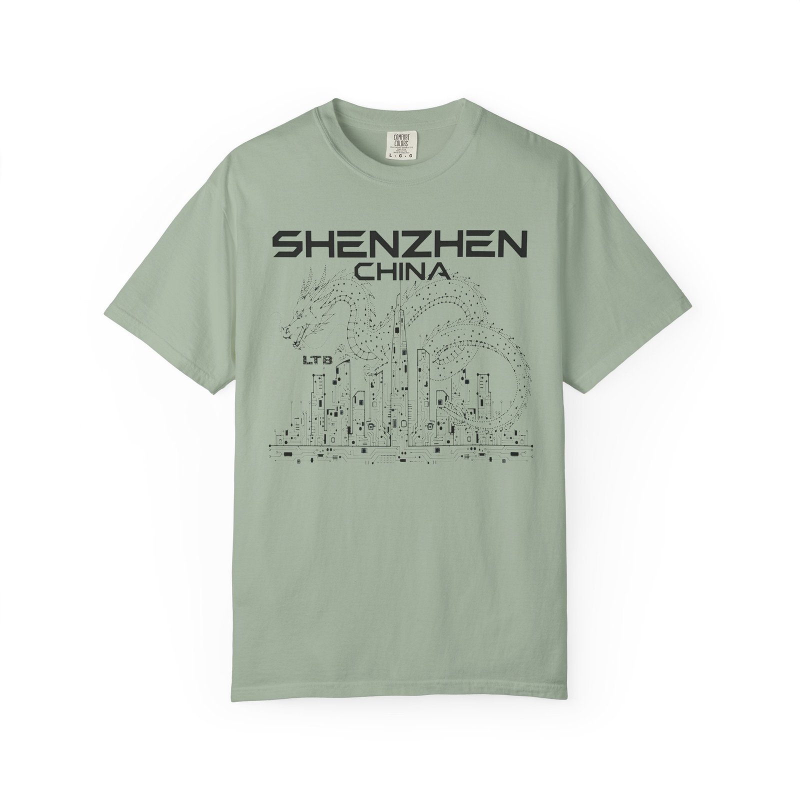Shenzhen China Double‑Sided T-Shirt | Tech City Skyline Graphic Back Print Tee - Image 8