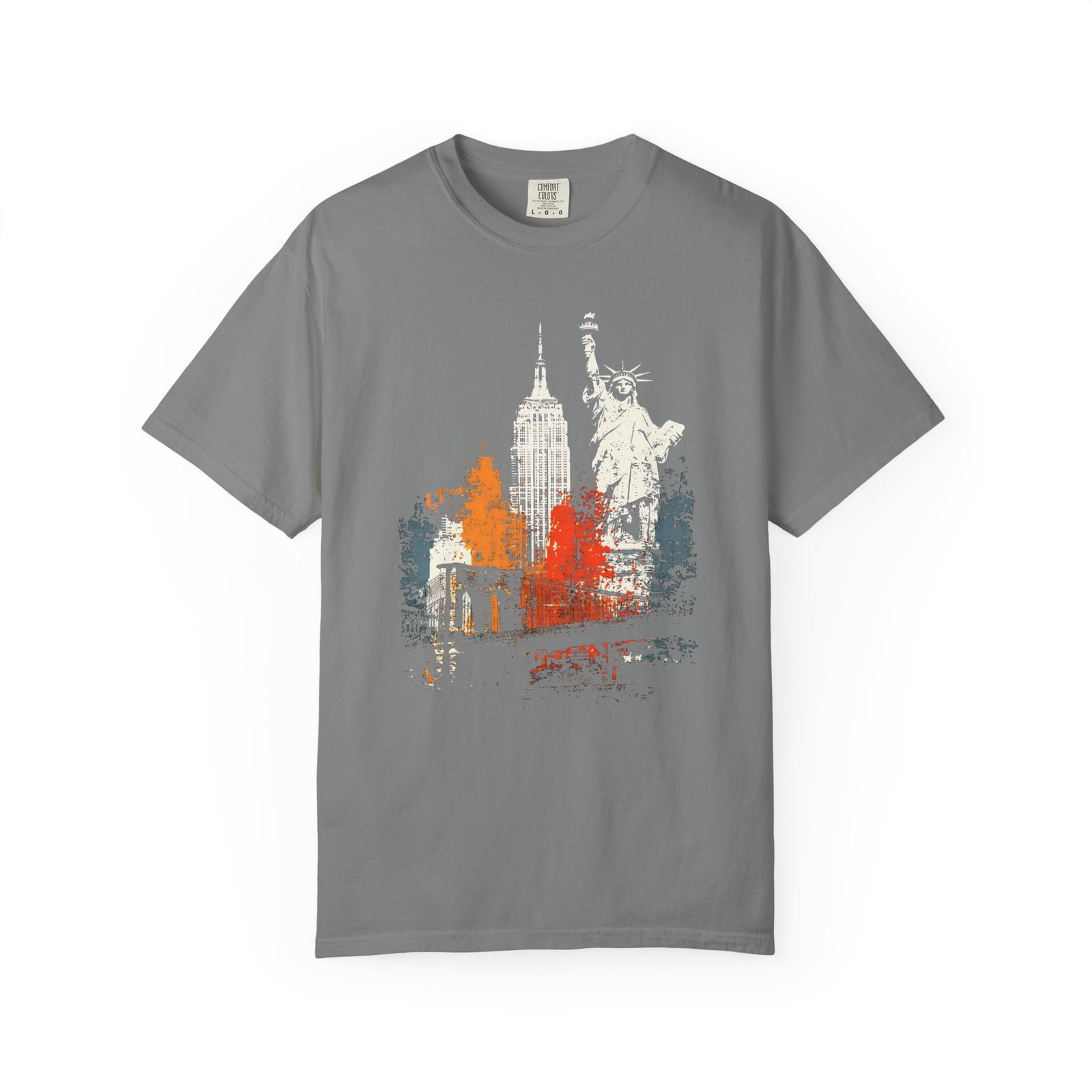 New York City Double Sided T-Shirt | NYC Skyline Statue of Liberty Front & Back Graphic Tee - Image 5