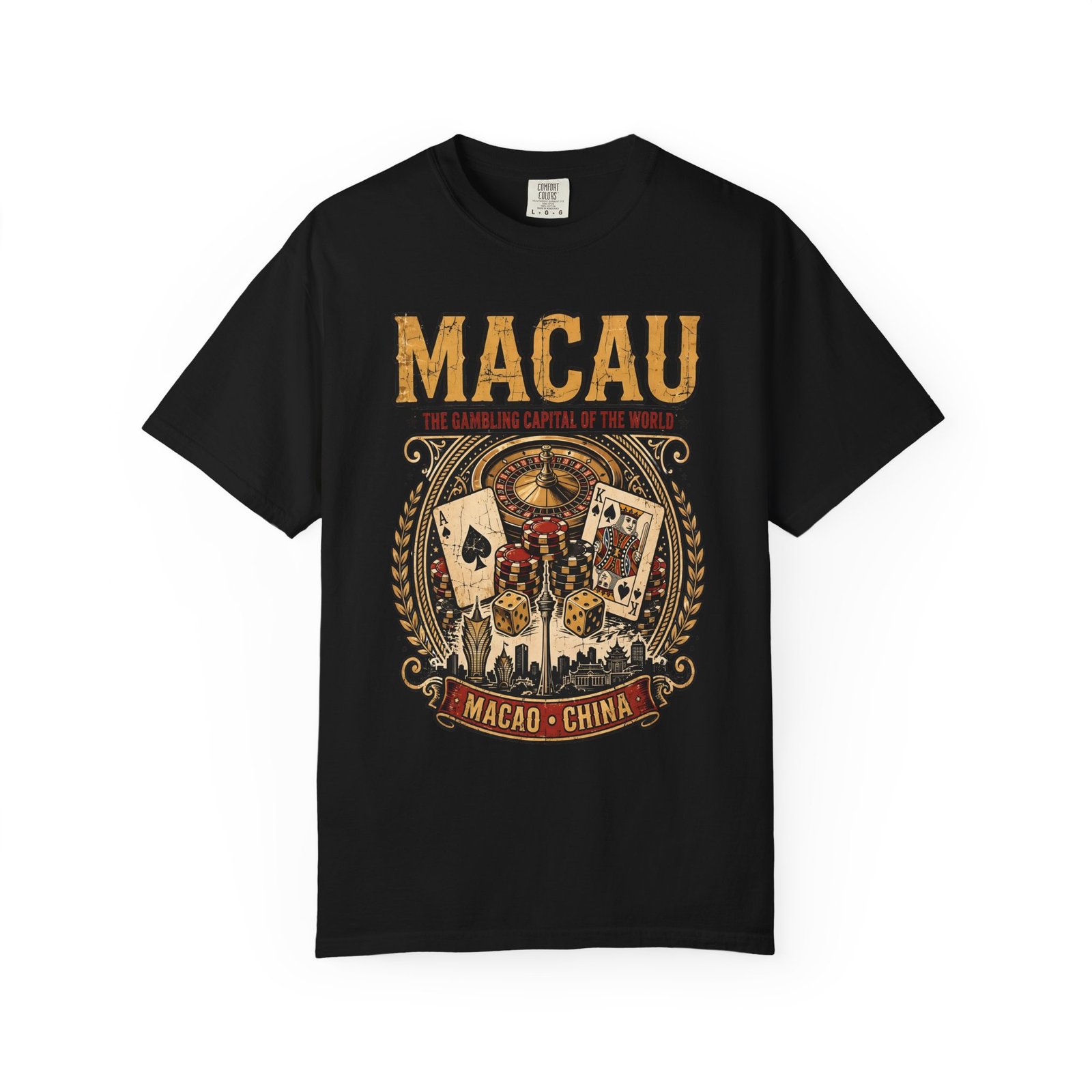 Macau China Vintage T-Shirt | Casino Capital of the World Graphic Tee - Image 13