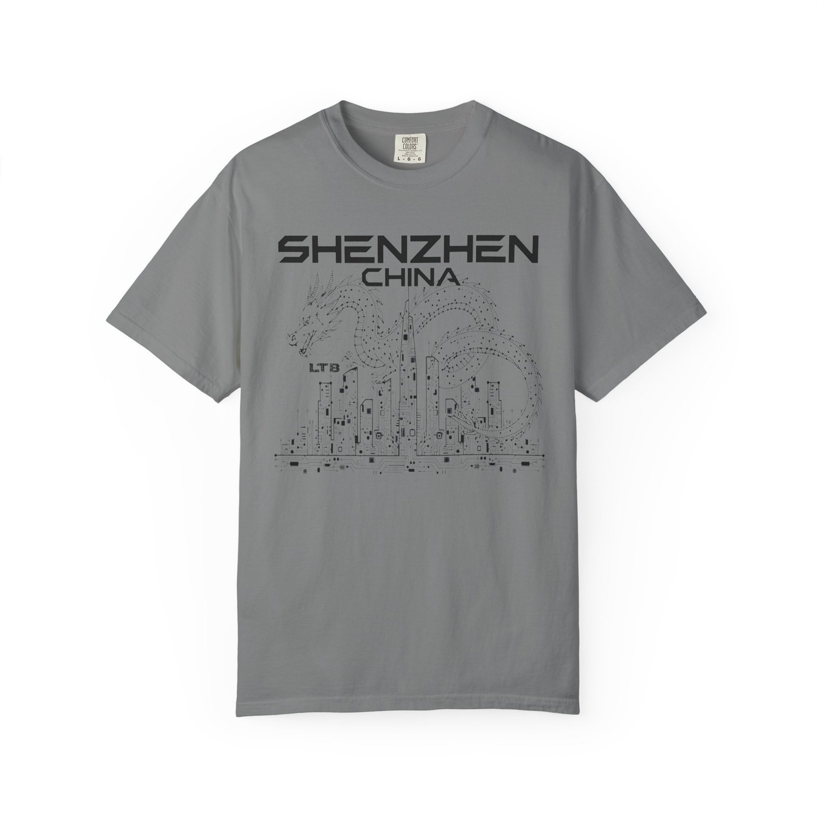 Shenzhen China Double‑Sided T-Shirt | Tech City Skyline Graphic Back Print Tee - Image 7