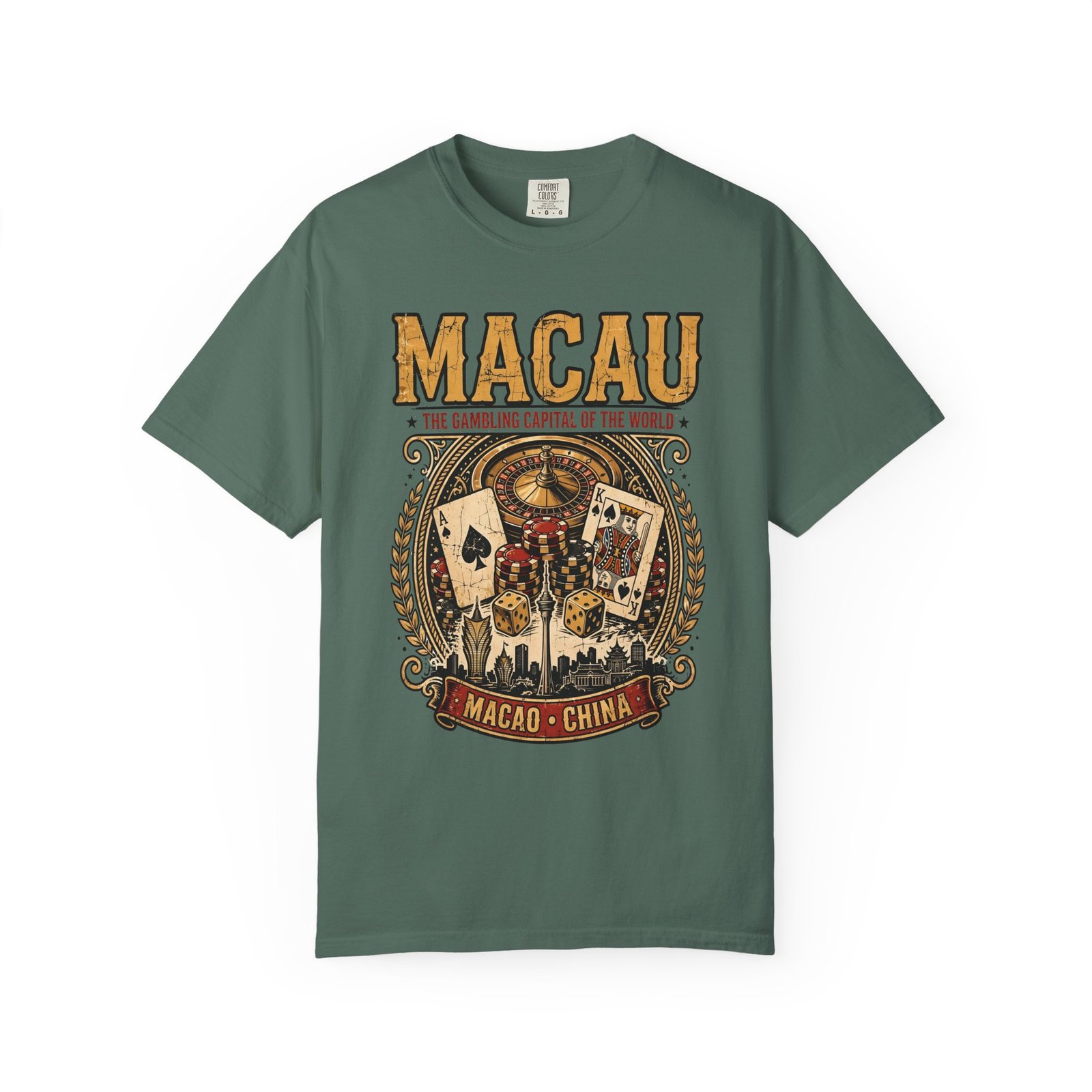 Macau China Vintage T-Shirt | Casino Capital of the World Graphic Tee - Image 9