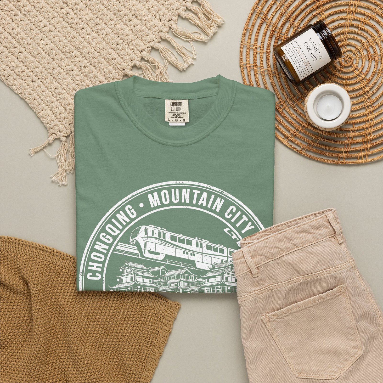Chongqing China T-Shirt | Mountain City Rail Transit Graphic Tee - Image 6