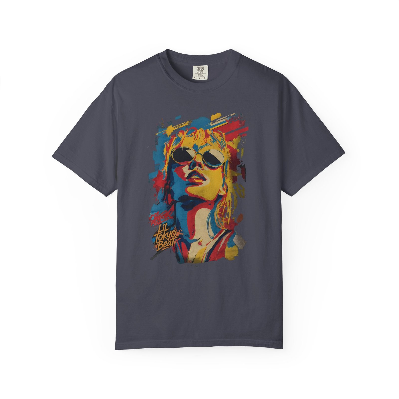 Girl Wearing Sunglasses Portrait T-Shirt | Color Splash Pop Art Graphic Tee - Image 10