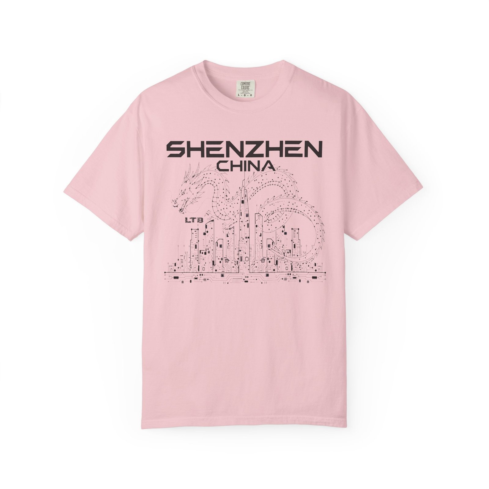 Shenzhen China Double‑Sided T-Shirt | Tech City Skyline Graphic Back Print Tee - Image 13