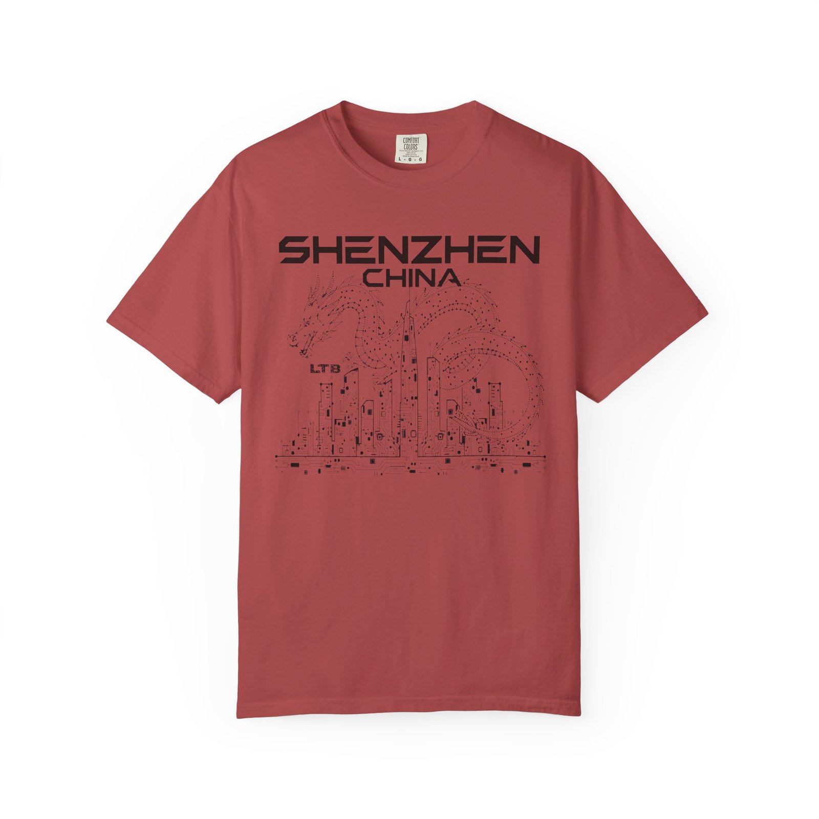 Shenzhen China Double‑Sided T-Shirt | Tech City Skyline Graphic Back Print Tee - Image 16