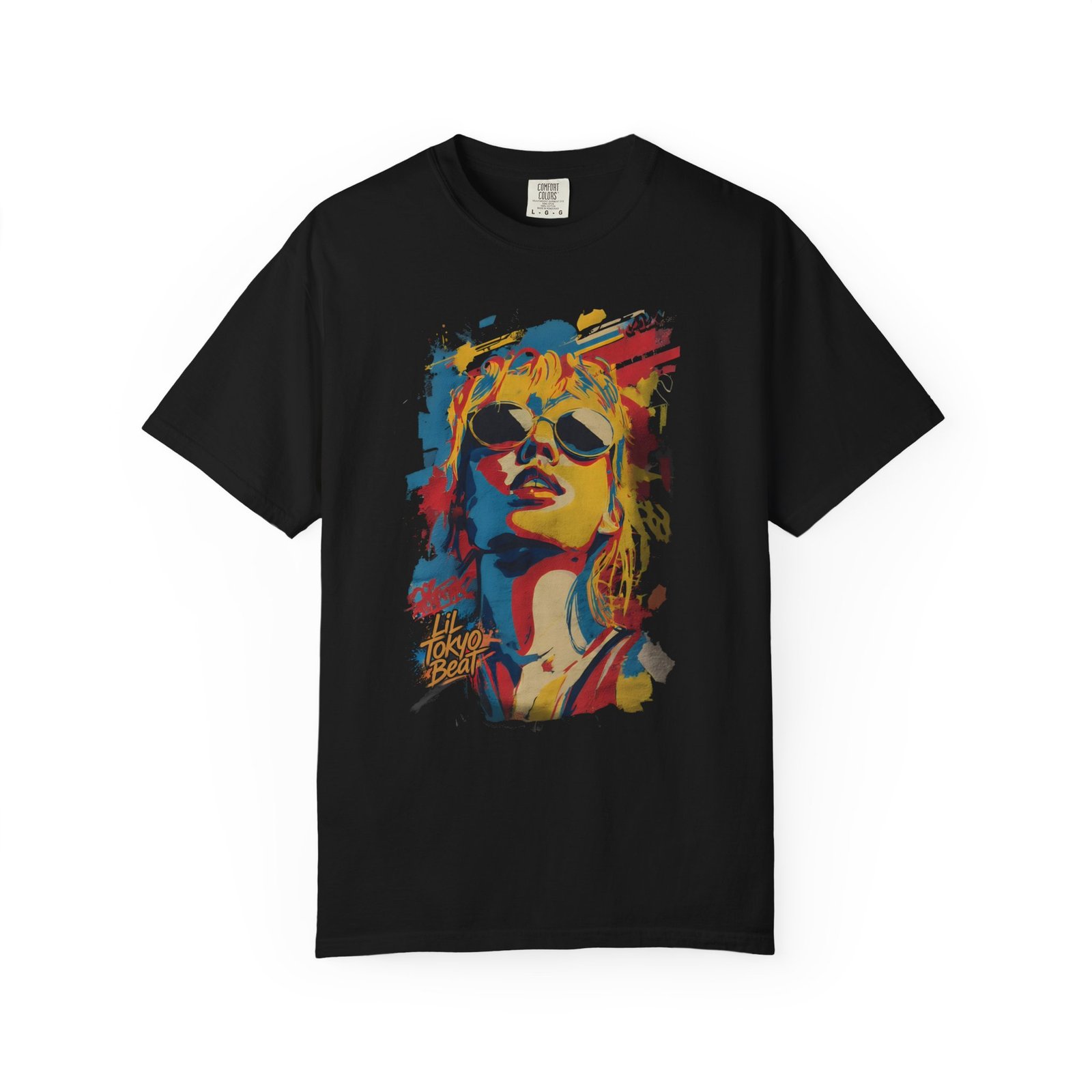 Girl Wearing Sunglasses Portrait T-Shirt | Color Splash Pop Art Graphic Tee
