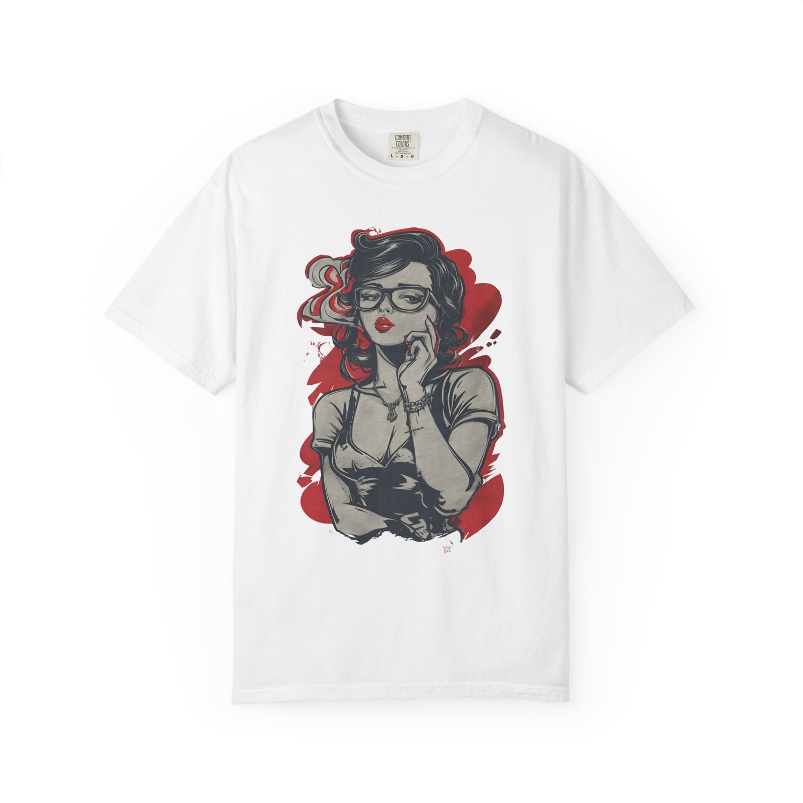 Retro Pinup Girl Graphic T-Shirt | Vintage Glasses Fashion Graphic Tee