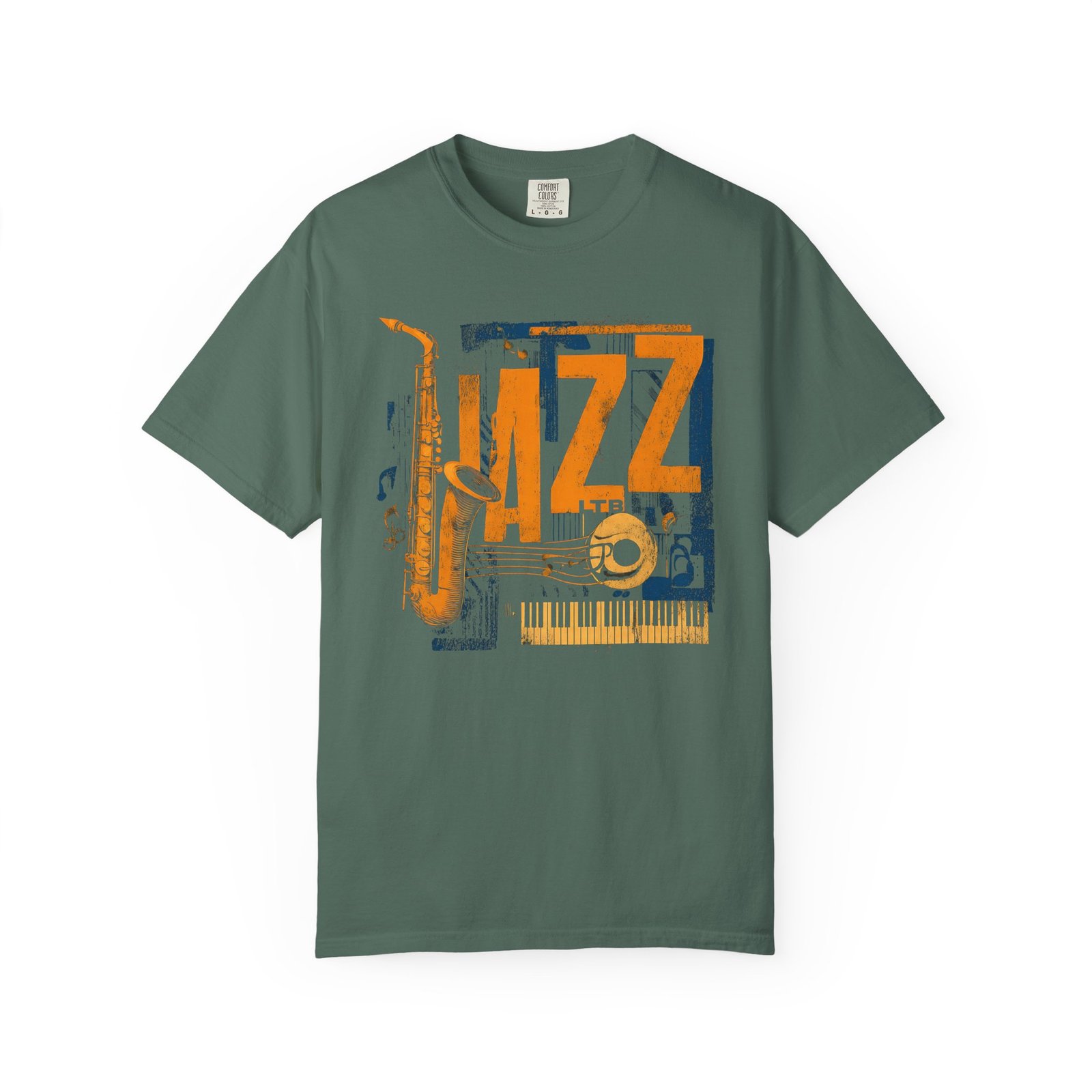 Jazz Saxophone Piano Keyboard T-Shirt | Vintage Music Graphic Streetwear Tee - Image 7