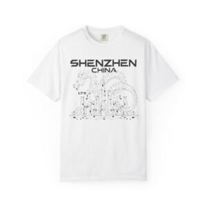 Shenzhen China Double‑Sided T-Shirt | Tech City Skyline Graphic Back Print Tee