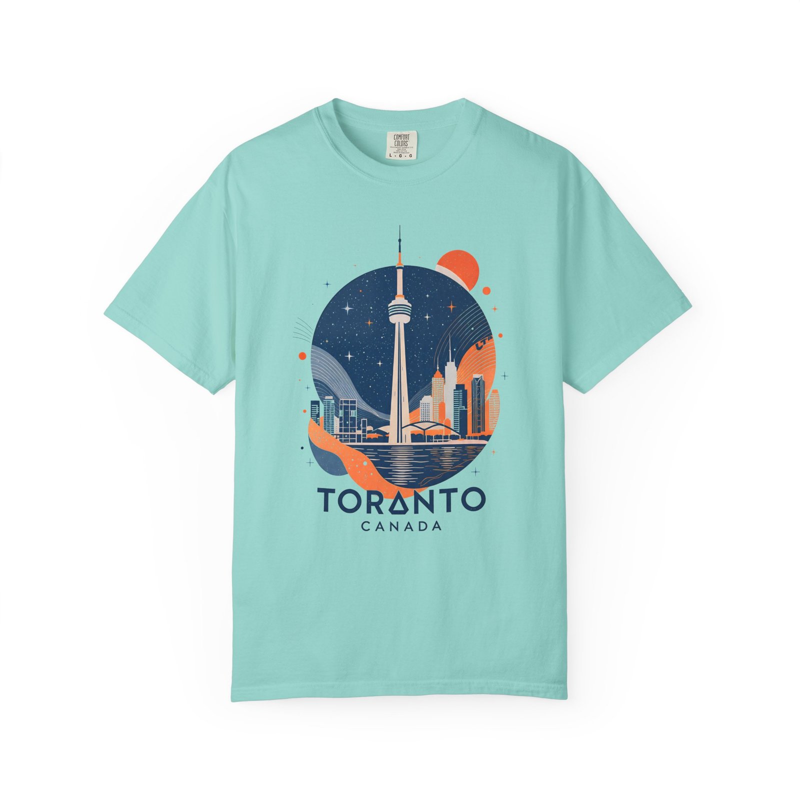 Toronto Canada Nightscape T-Shirt | CN Tower Skyline Graphic Streetwear Tee - Image 7