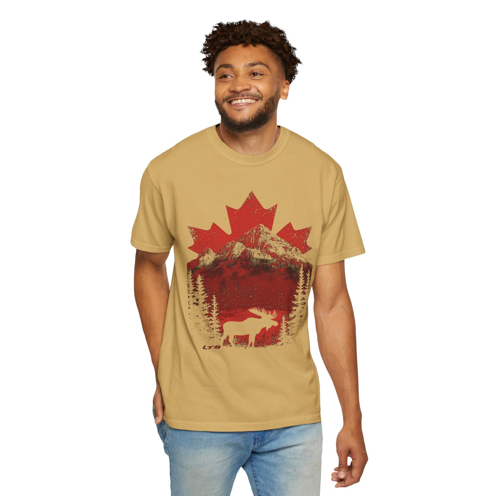 Canada Double Sided Maple Leaf T-Shirt | Moose Mountain Front & Back Graphic Tee - Image 5