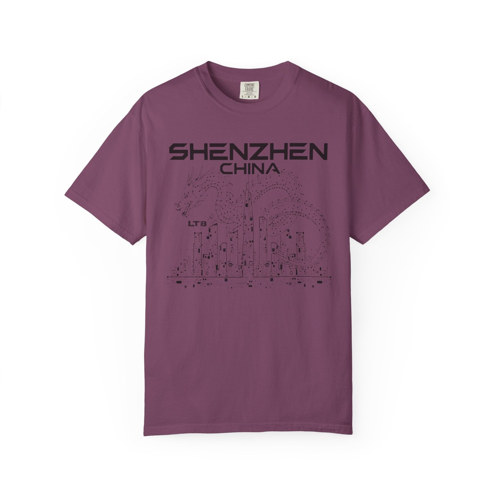 Shenzhen China Double‑Sided T-Shirt | Tech City Skyline Graphic Back Print Tee - Image 15