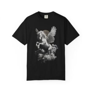 Pegasus Cloud Flight T-Shirt | Mythical Winged Horse Fantasy Graphic Streetwear Tee