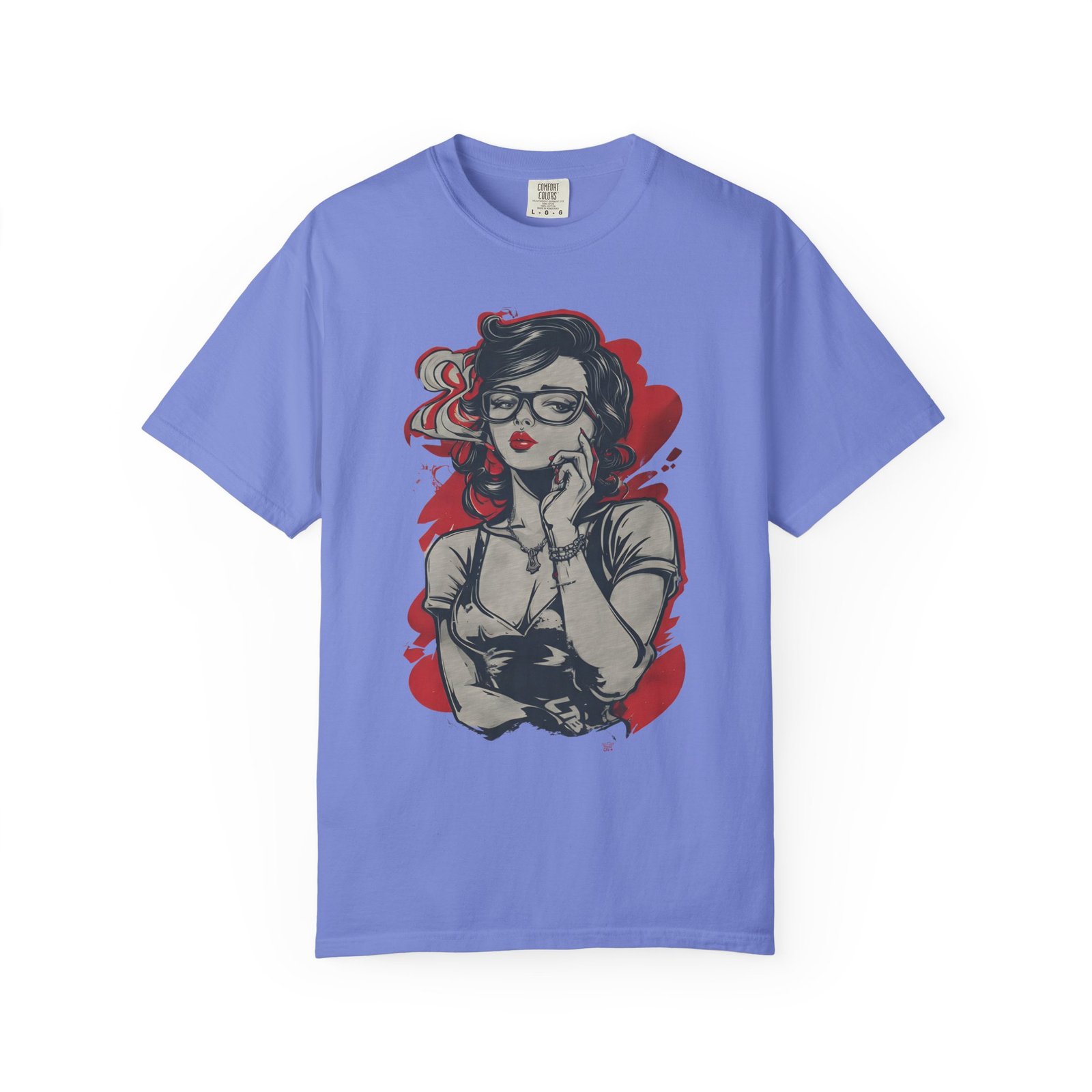 Retro Pinup Girl Graphic T-Shirt | Vintage Glasses Fashion Graphic Tee - Image 8