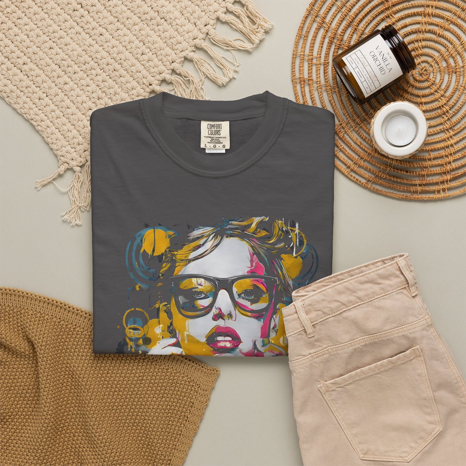 Pop Art Girl T-Shirt | Colorful Fashion Portrait Streetwear Graphic Tee - Image 4