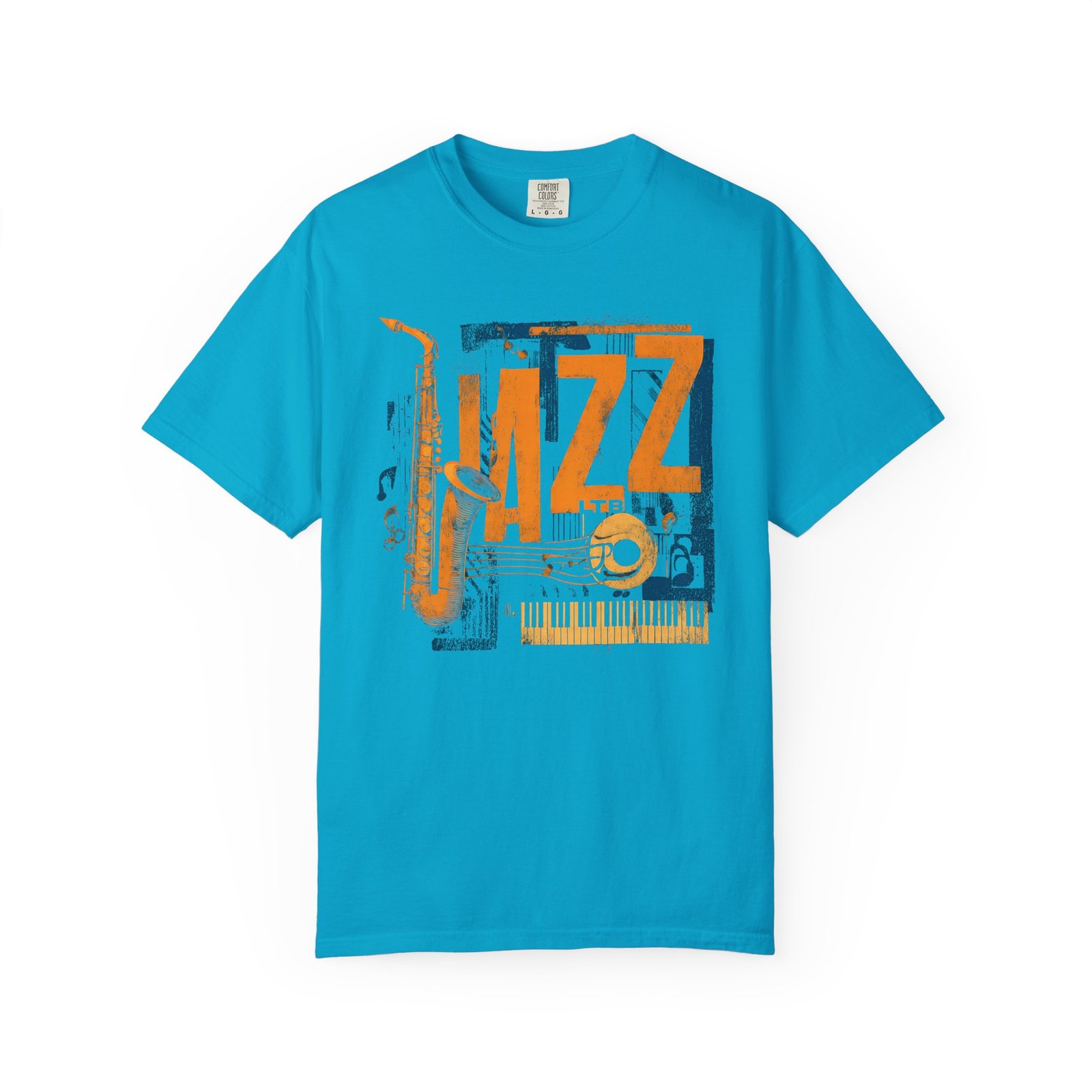 Jazz Saxophone Piano Keyboard T-Shirt | Vintage Music Graphic Streetwear Tee - Image 8