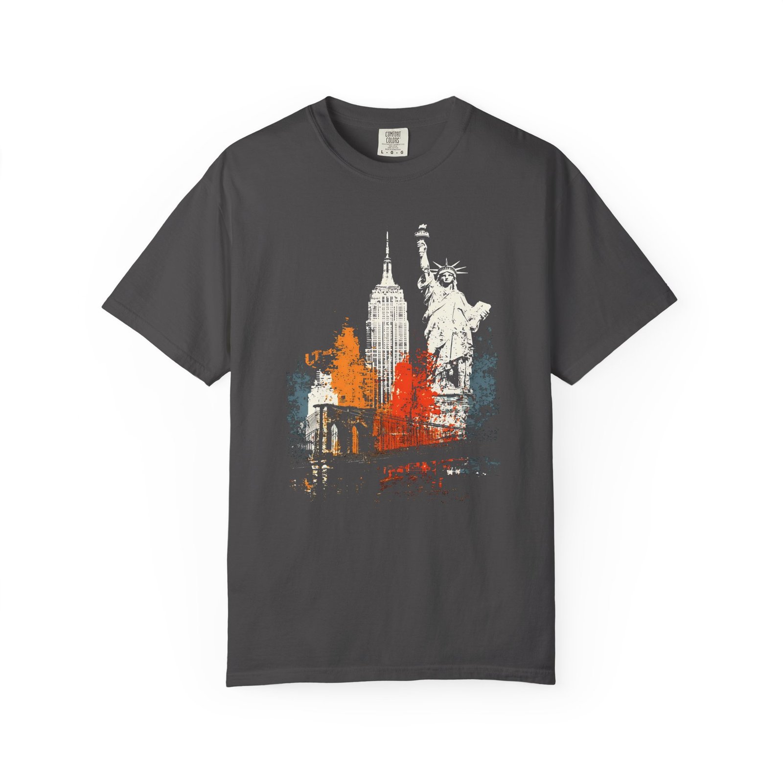 New York City Double Sided T-Shirt | NYC Skyline Statue of Liberty Front & Back Graphic Tee - Image 11