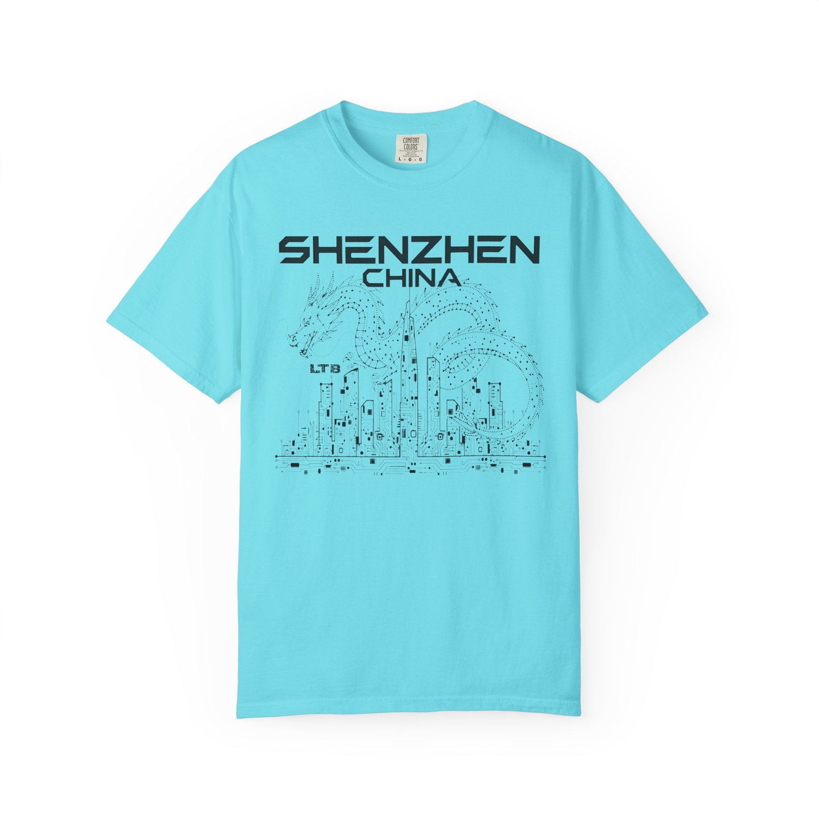 Shenzhen China Double‑Sided T-Shirt | Tech City Skyline Graphic Back Print Tee - Image 9