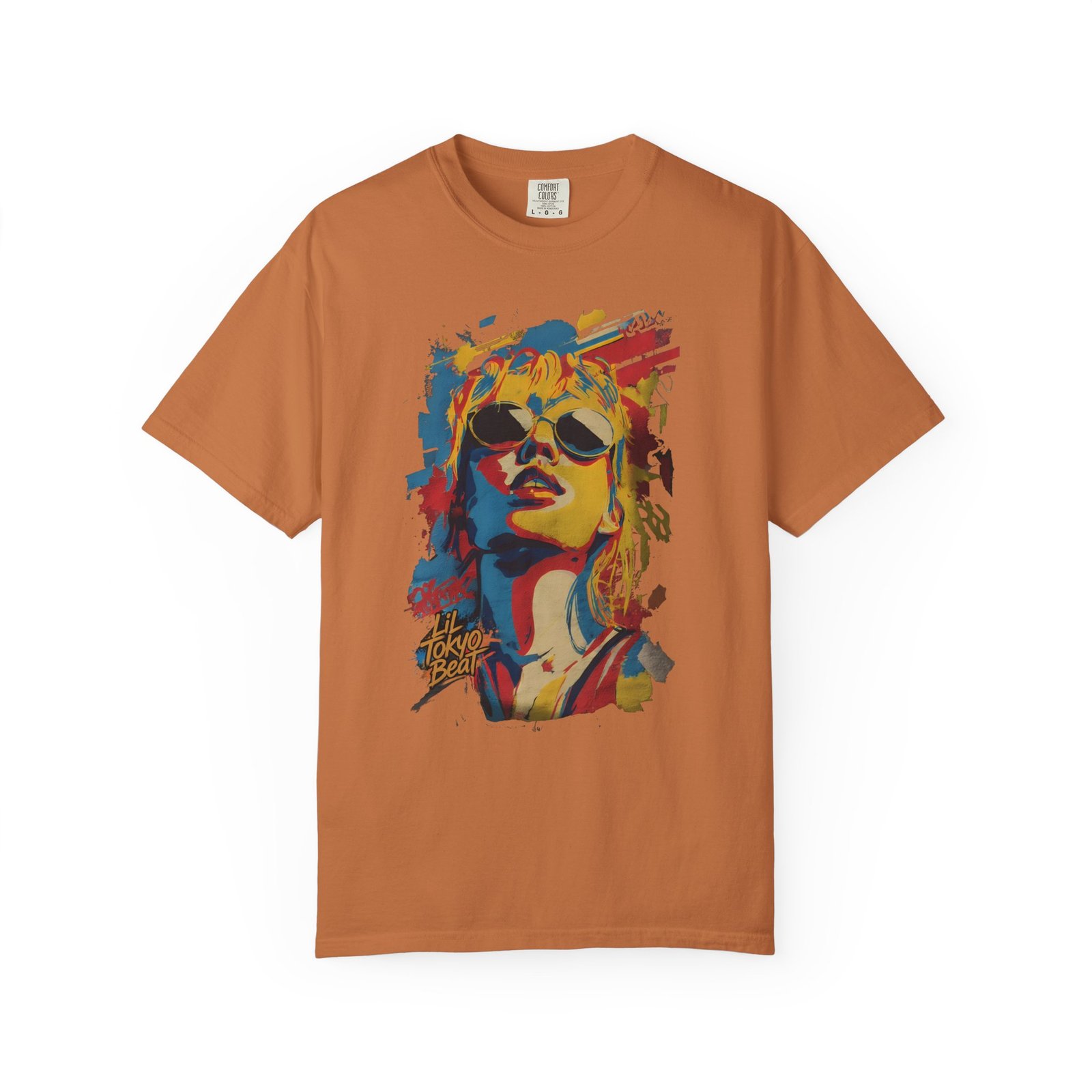 Girl Wearing Sunglasses Portrait T-Shirt | Color Splash Pop Art Graphic Tee - Image 3