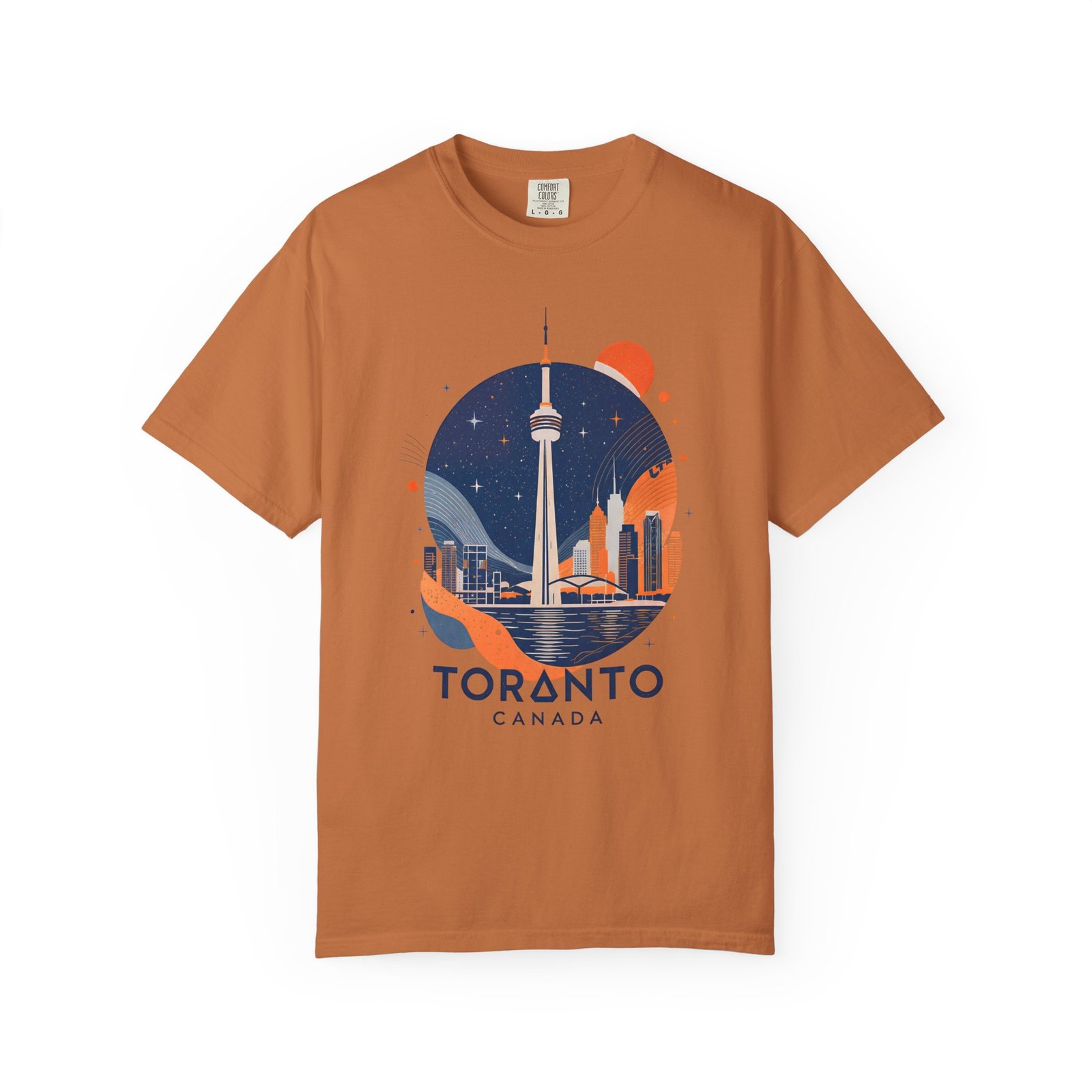 Toronto Canada Nightscape T-Shirt | CN Tower Skyline Graphic Streetwear Tee - Image 3