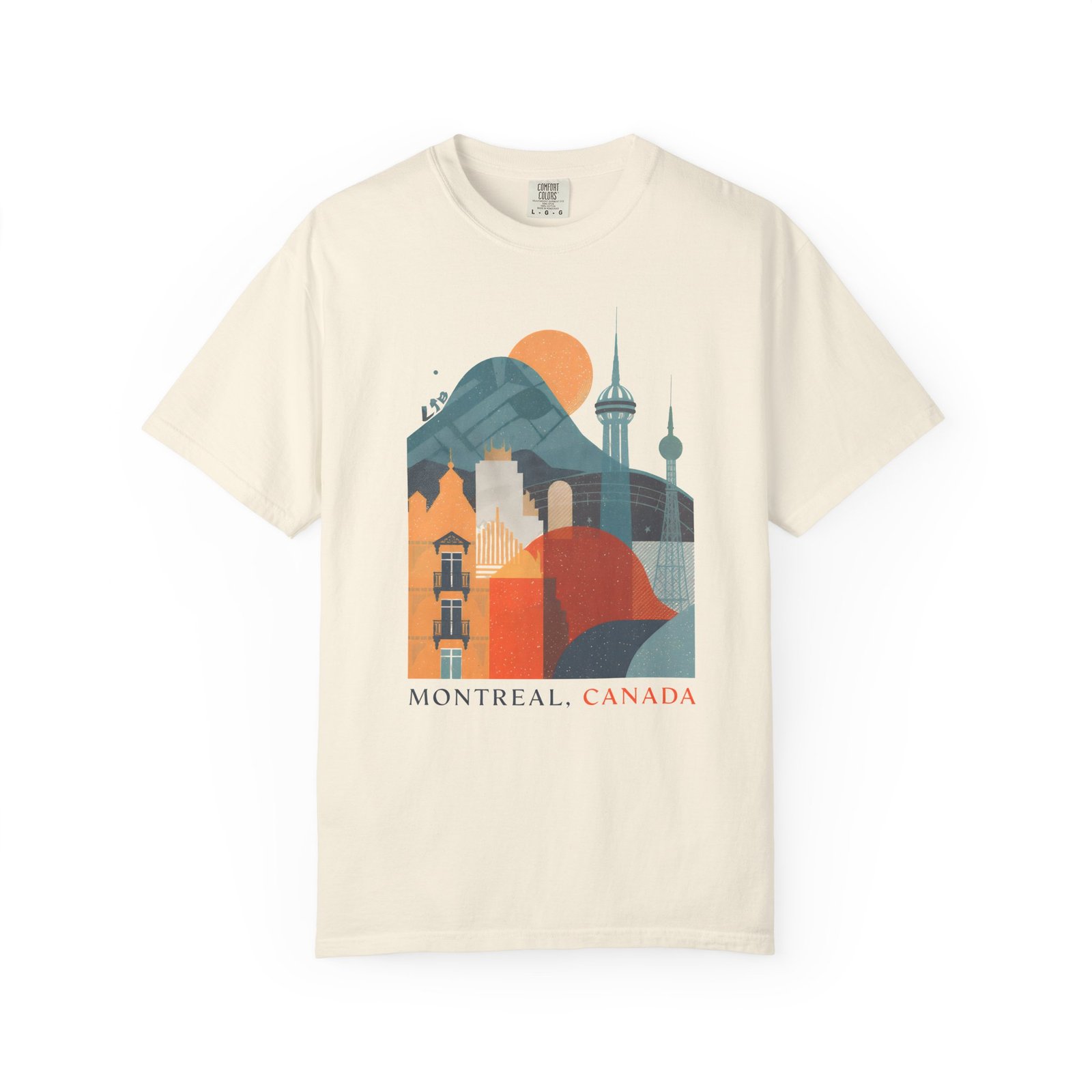 Montreal Canada Cityscape T-Shirt | Skyline Travel Graphic Streetwear Tee - Image 2