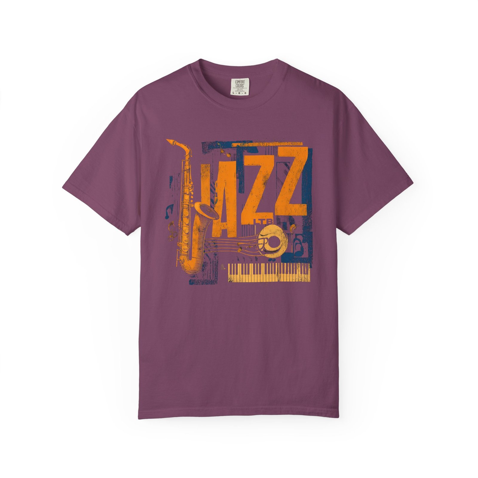 Jazz Saxophone Piano Keyboard T-Shirt | Vintage Music Graphic Streetwear Tee - Image 12