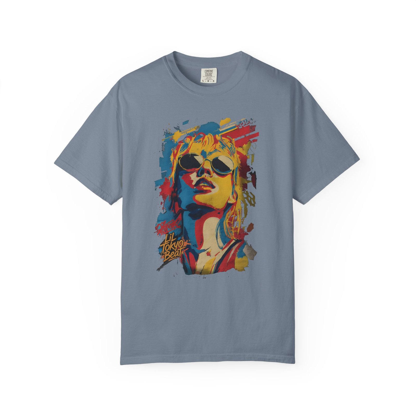 Girl Wearing Sunglasses Portrait T-Shirt | Color Splash Pop Art Graphic Tee - Image 8