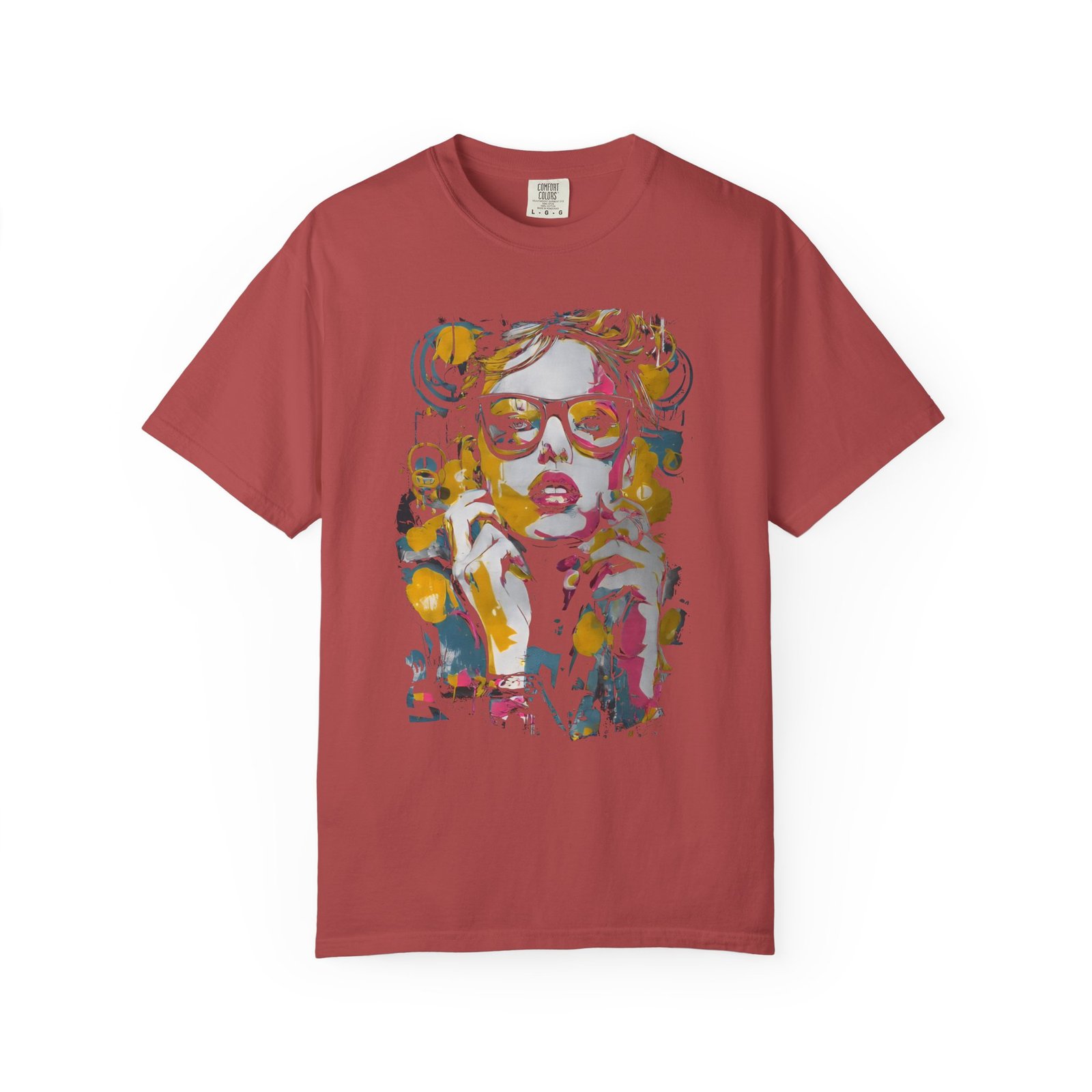 Pop Art Girl T-Shirt | Colorful Fashion Portrait Streetwear Graphic Tee - Image 8