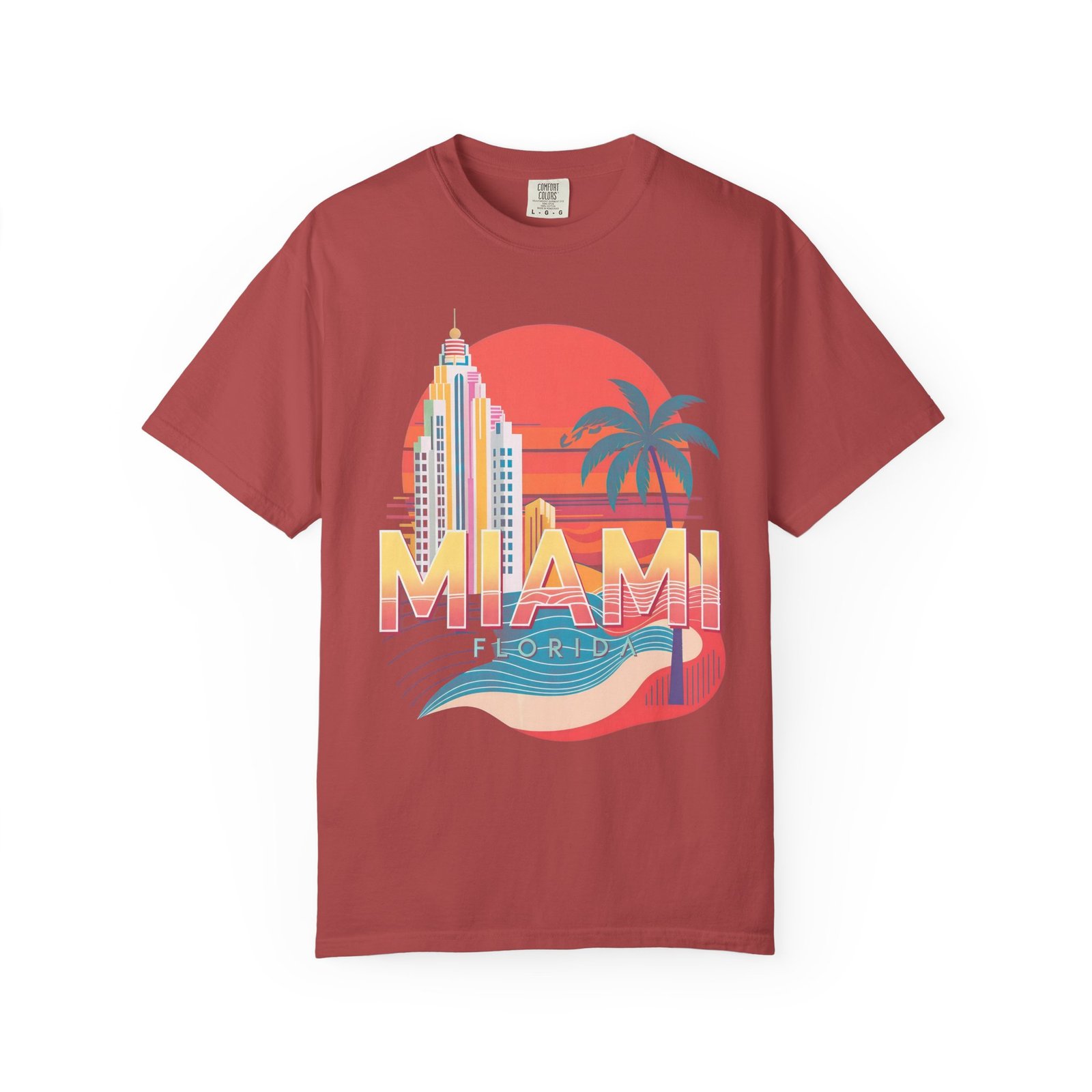Miami Florida T-Shirt | Vintage Palm Beach Skyline Vacation Streetwear Tee - Image 14