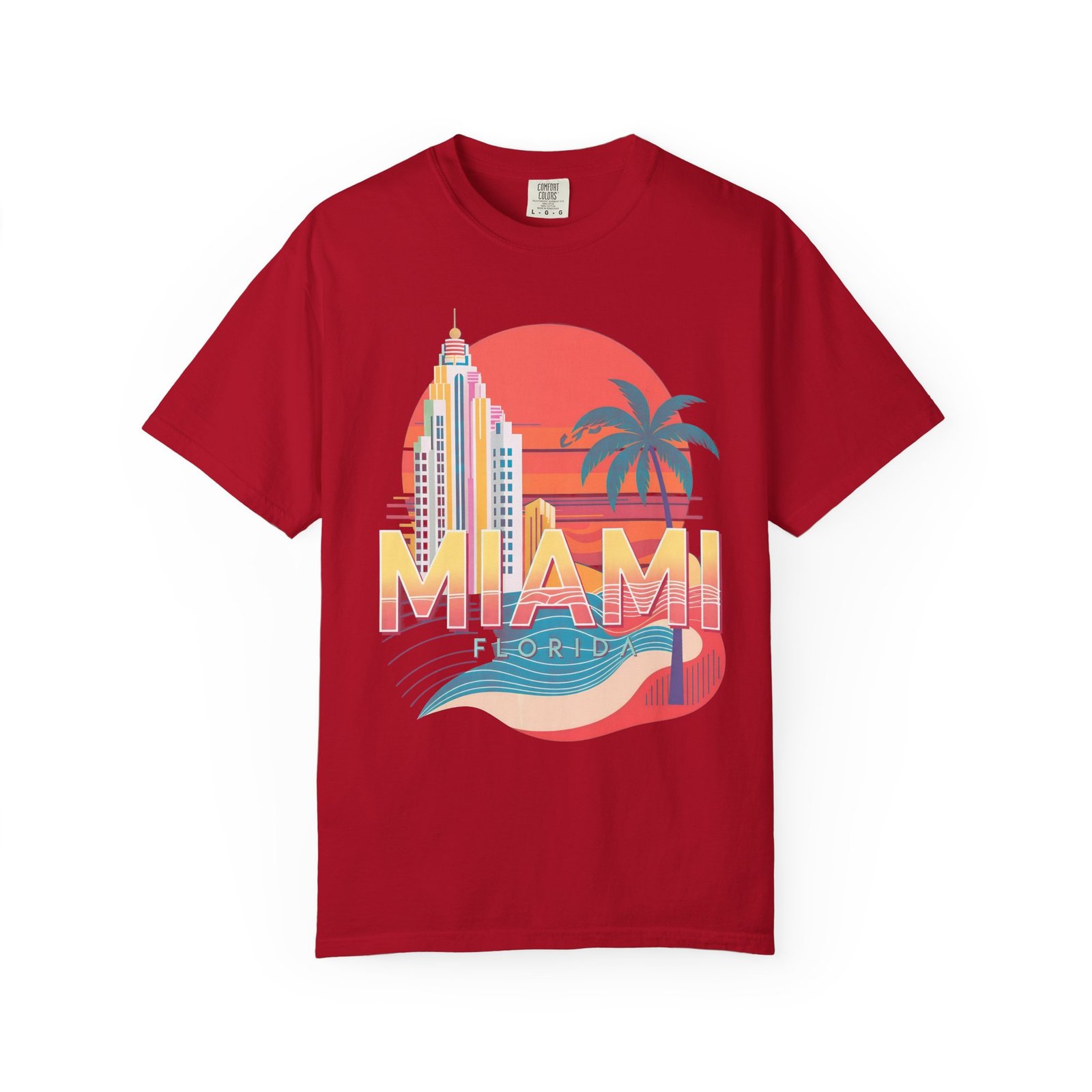 Miami Florida T-Shirt | Vintage Palm Beach Skyline Vacation Streetwear Tee - Image 15