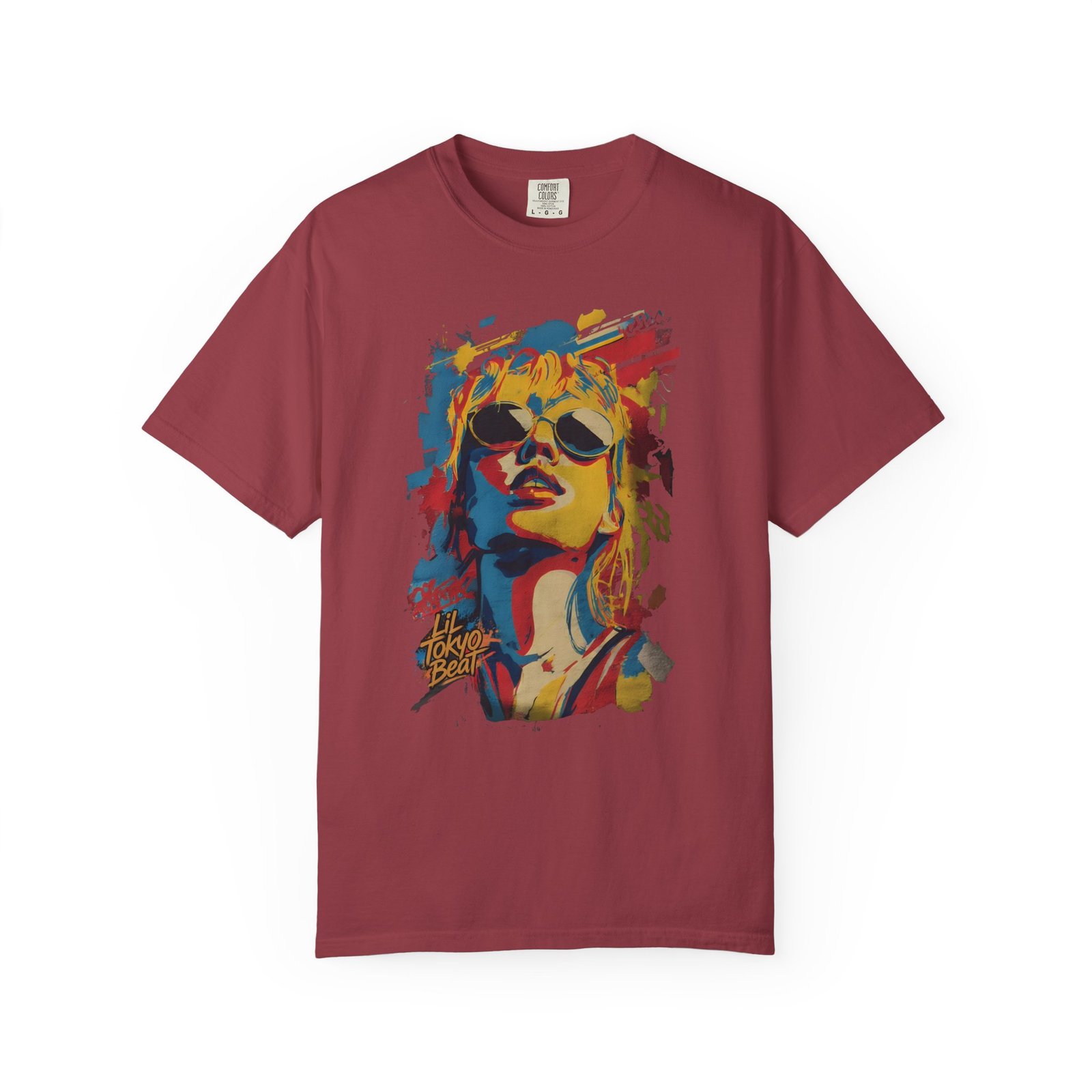 Girl Wearing Sunglasses Portrait T-Shirt | Color Splash Pop Art Graphic Tee - Image 13