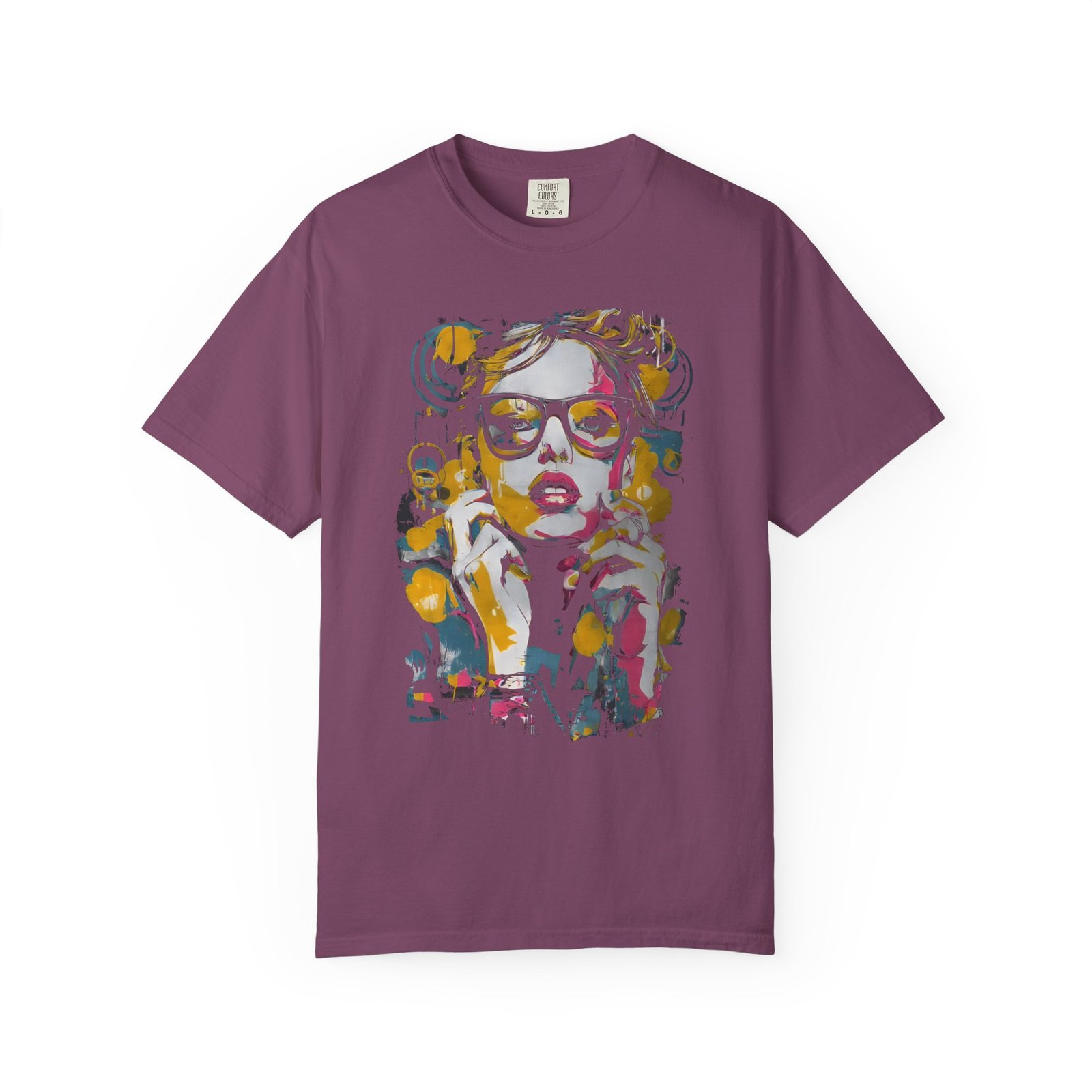 Pop Art Girl T-Shirt | Colorful Fashion Portrait Streetwear Graphic Tee - Image 6
