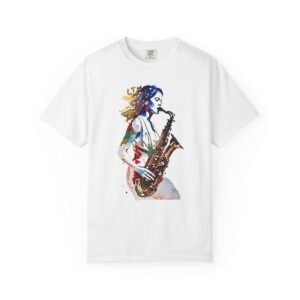 Jazz Saxophone T-Shirt | Watercolor Musician Graphic Streetwear Tee