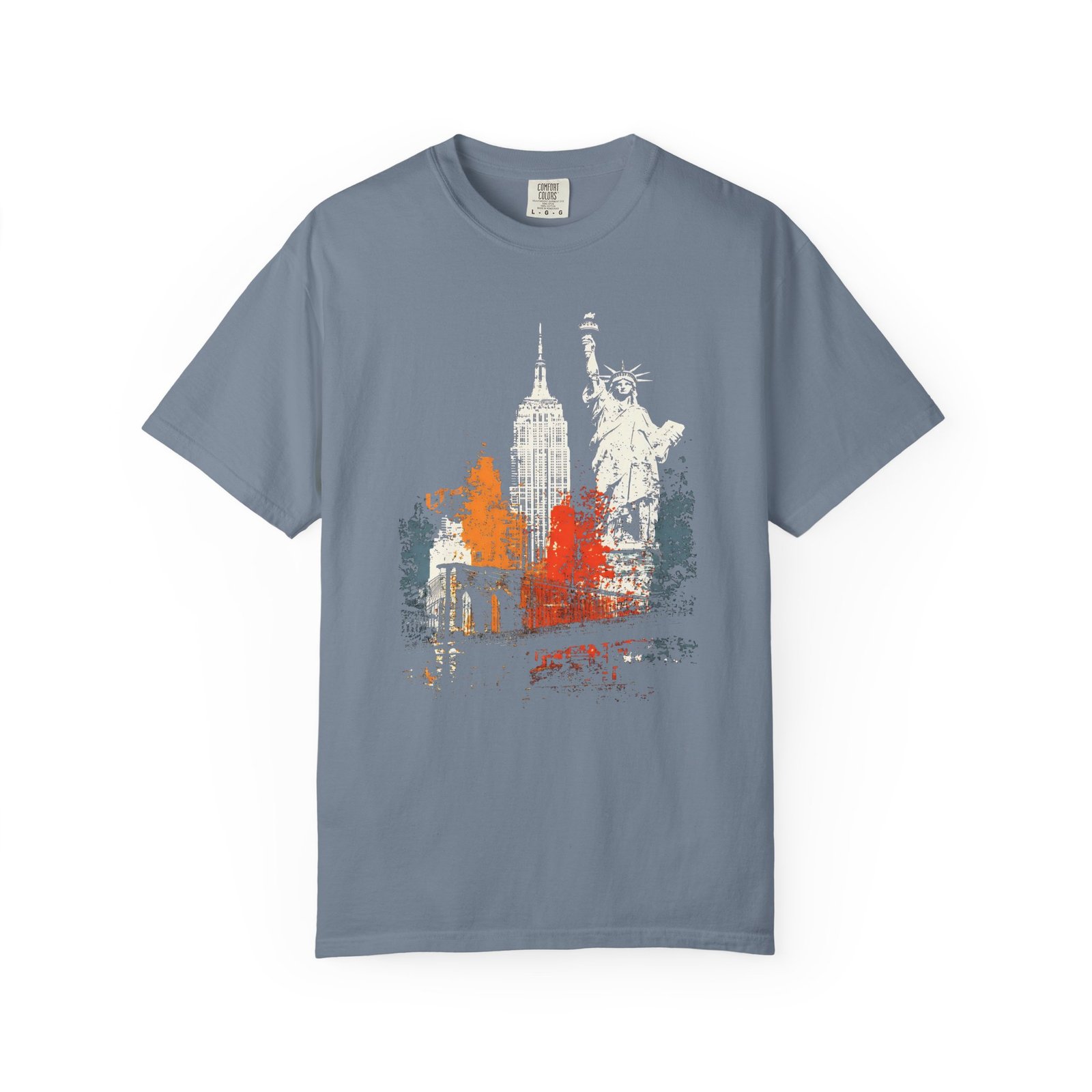 New York City Double Sided T-Shirt | NYC Skyline Statue of Liberty Front & Back Graphic Tee - Image 10