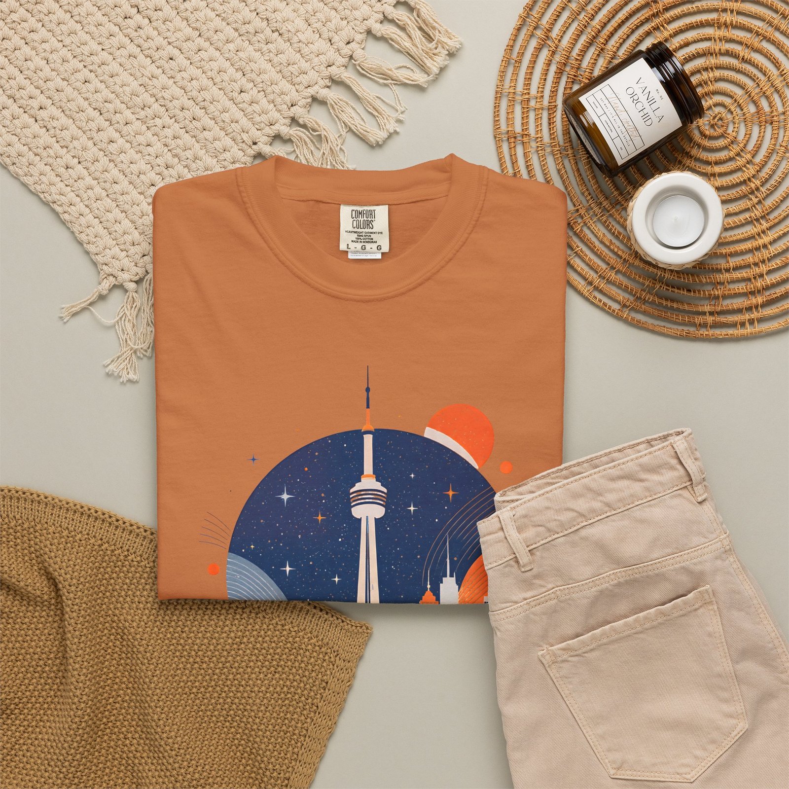 Toronto Canada Nightscape T-Shirt | CN Tower Skyline Graphic Streetwear Tee - Image 4